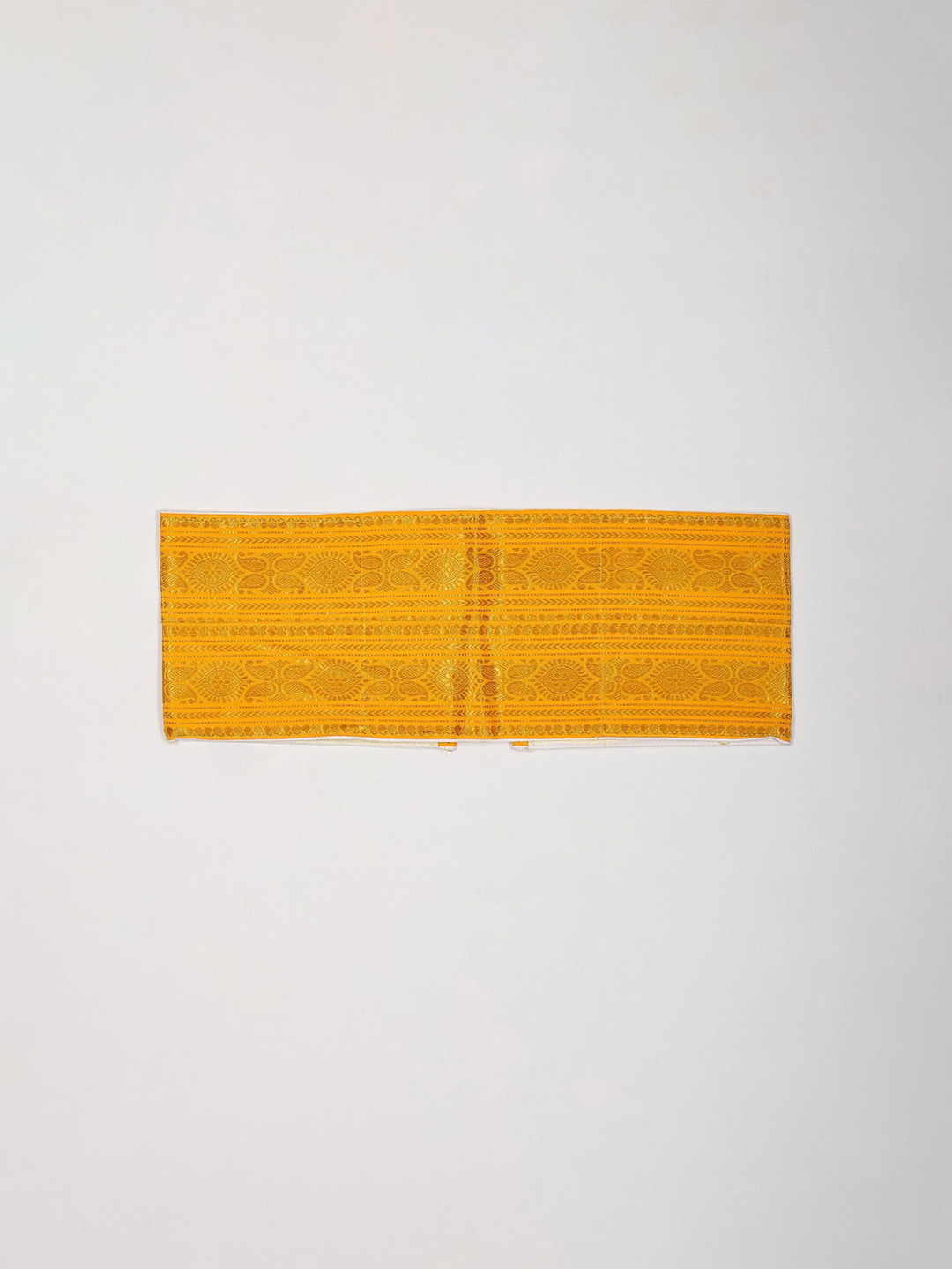 Exotic India Men Thread Woven Adjustable Dhoti Belt with Zip Pouch/Pocket