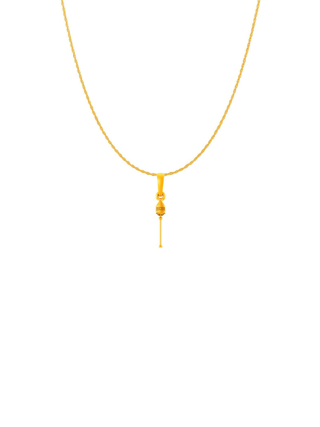 AKSHAT SAPPHIRE 92.5 Sterling Silver 22KT Gold-Plated Vel Pandel Pendant with Rope Chain