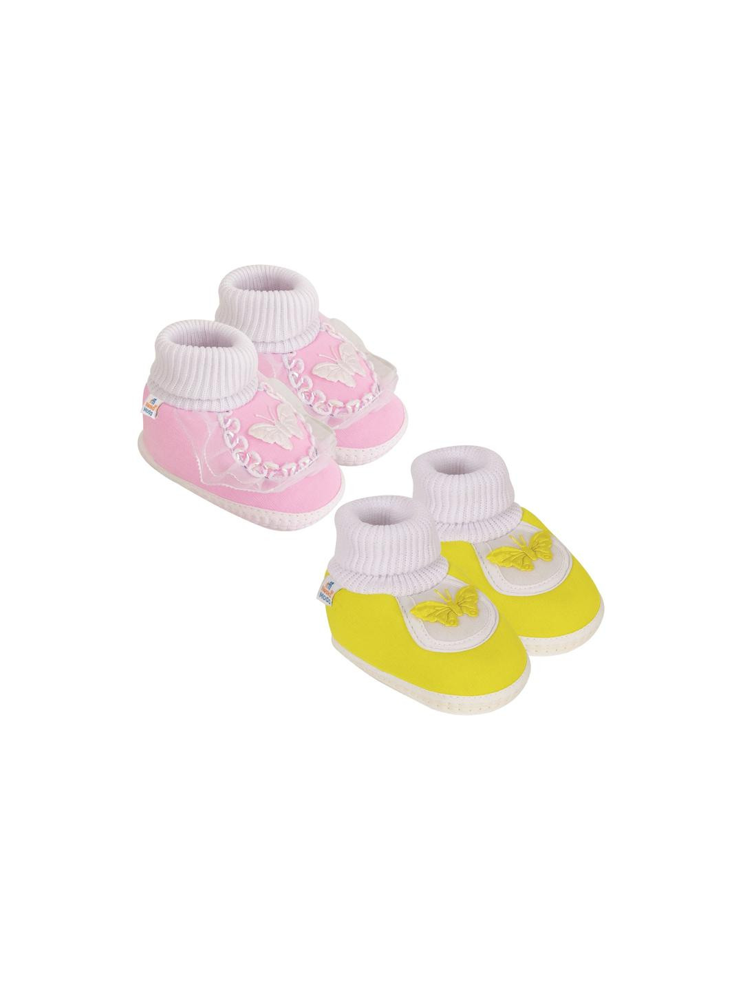 NESKA MODA Newborn 3 To 12 Month Cotton Baby Booty 2 Pair SkinFriendly Soft Frill Butterfly Booties