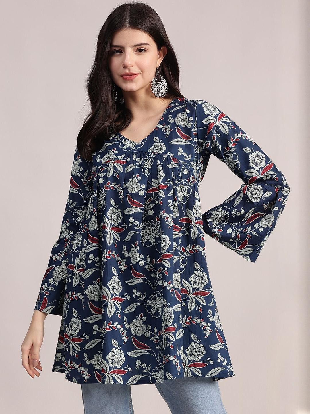 Aavyora Printed Cotton Flared Tunic