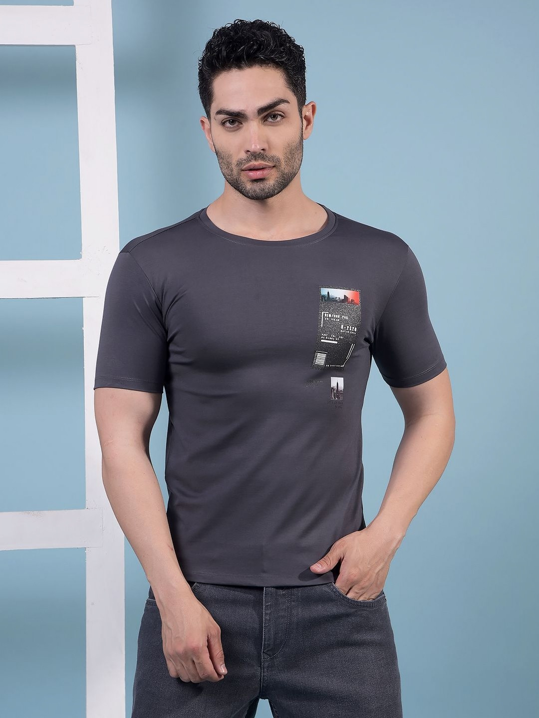 Dollar Graphic Printed Round Neck Cotton Regular Fit T-shirt