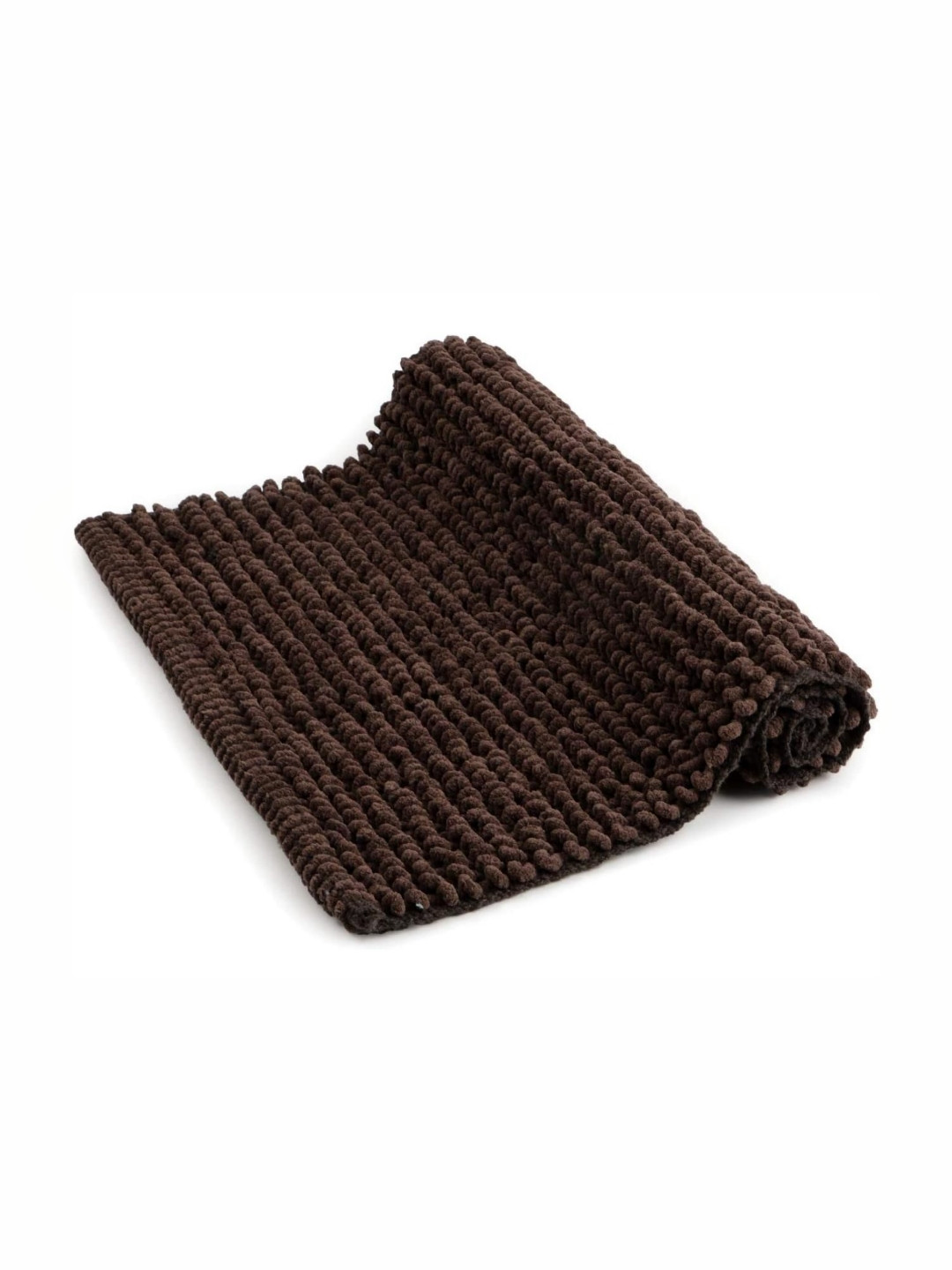 Dolce Casa Coffee-Brown Pure Cotton Chenille 100-GSM Soft Water Absorbing Bath Rug