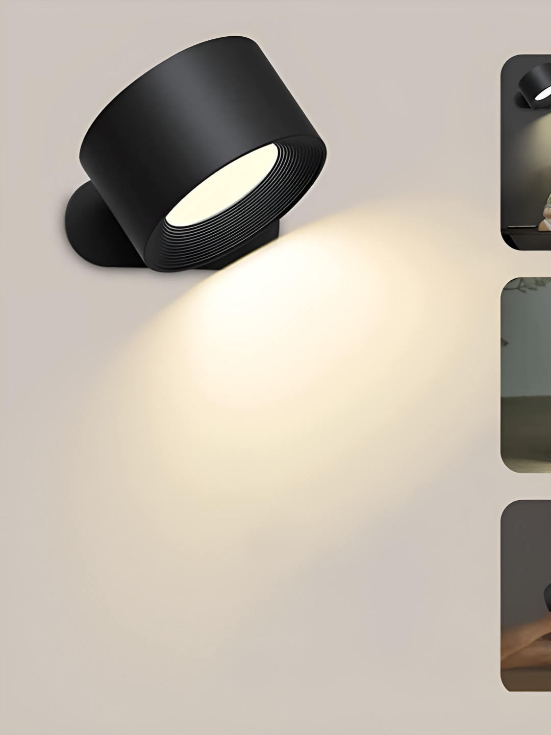 XERGY Black Magnetic Touch Wall Lamp with Remote, USB Rechargeable, 800mAh Battery