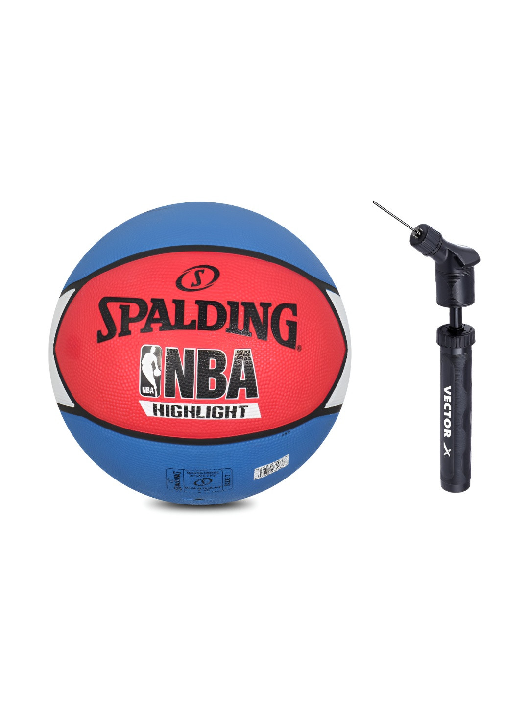 Spalding Highlight Pebbled Basketball With Air Pump