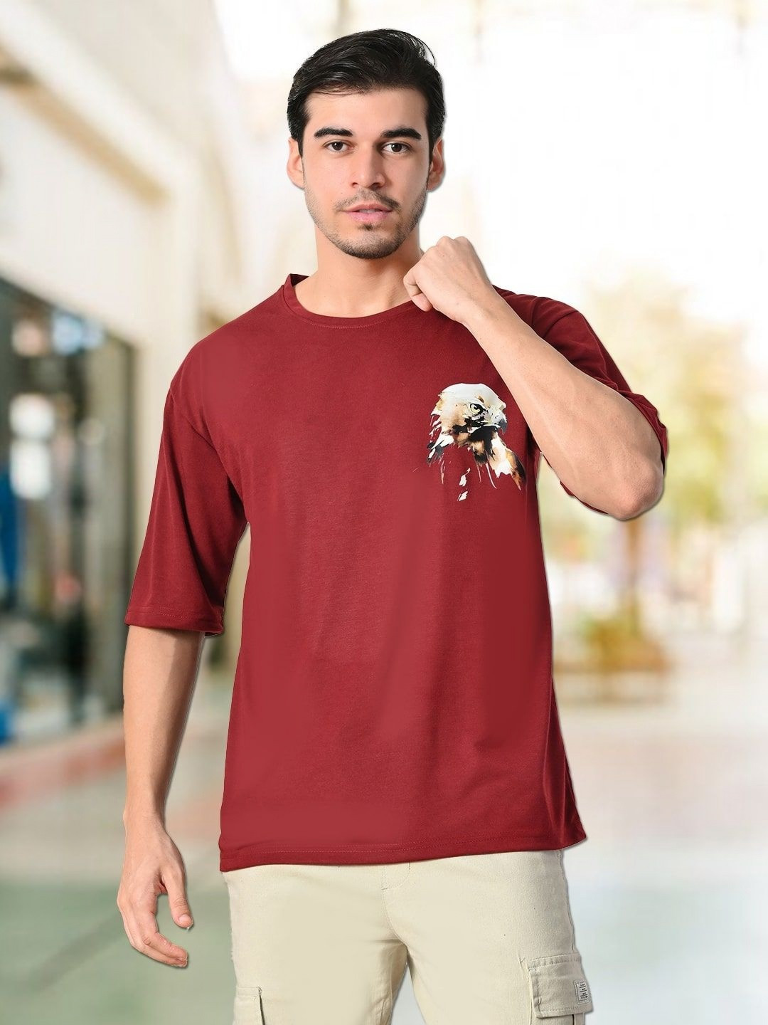 Unicus Apparel Oversized Graphic Drop-Shoulder Cotton T-Shirt