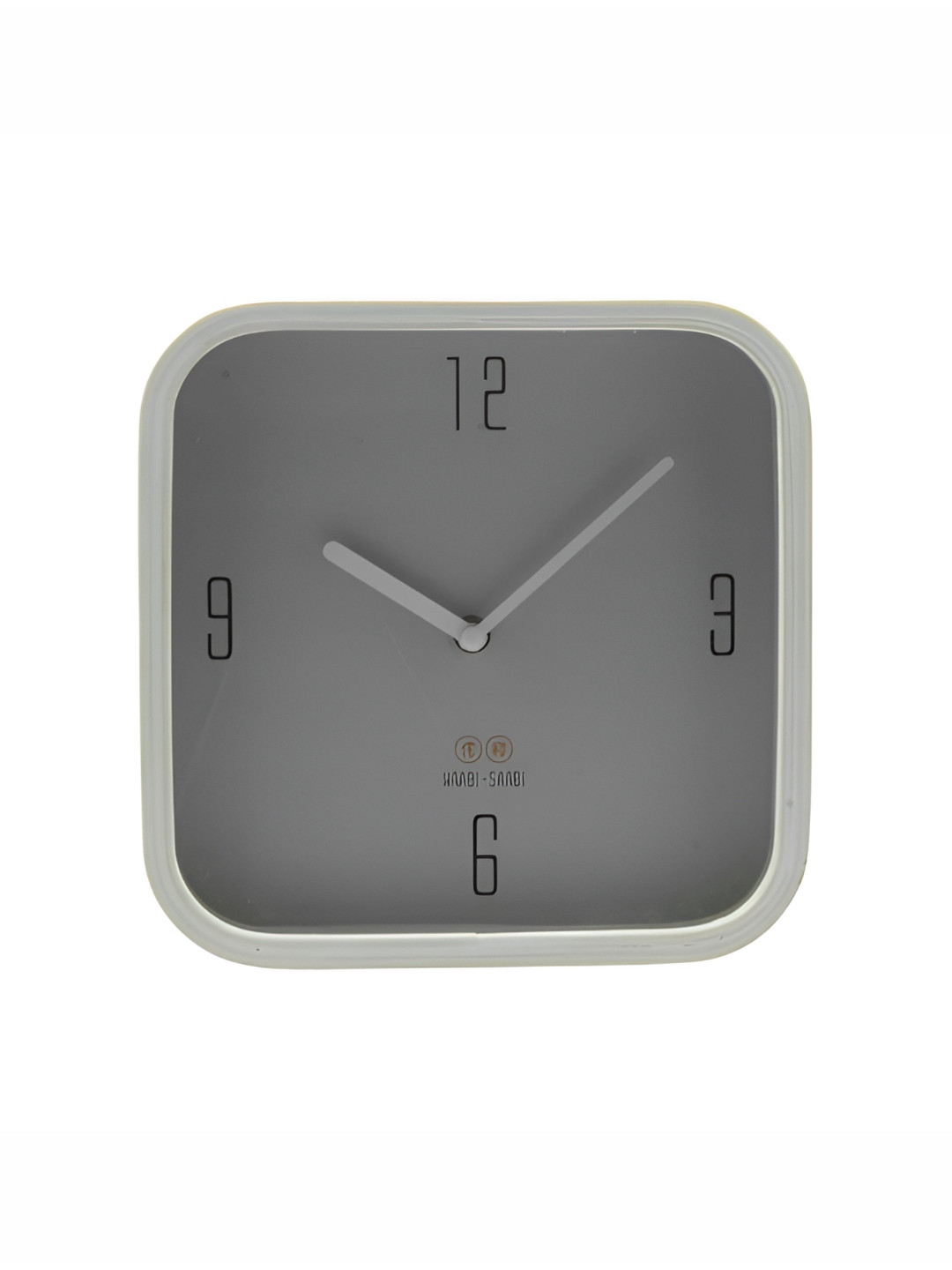 WAABI - SAABI Grey Wood Large Display Square Battery Analogue Wall Clock