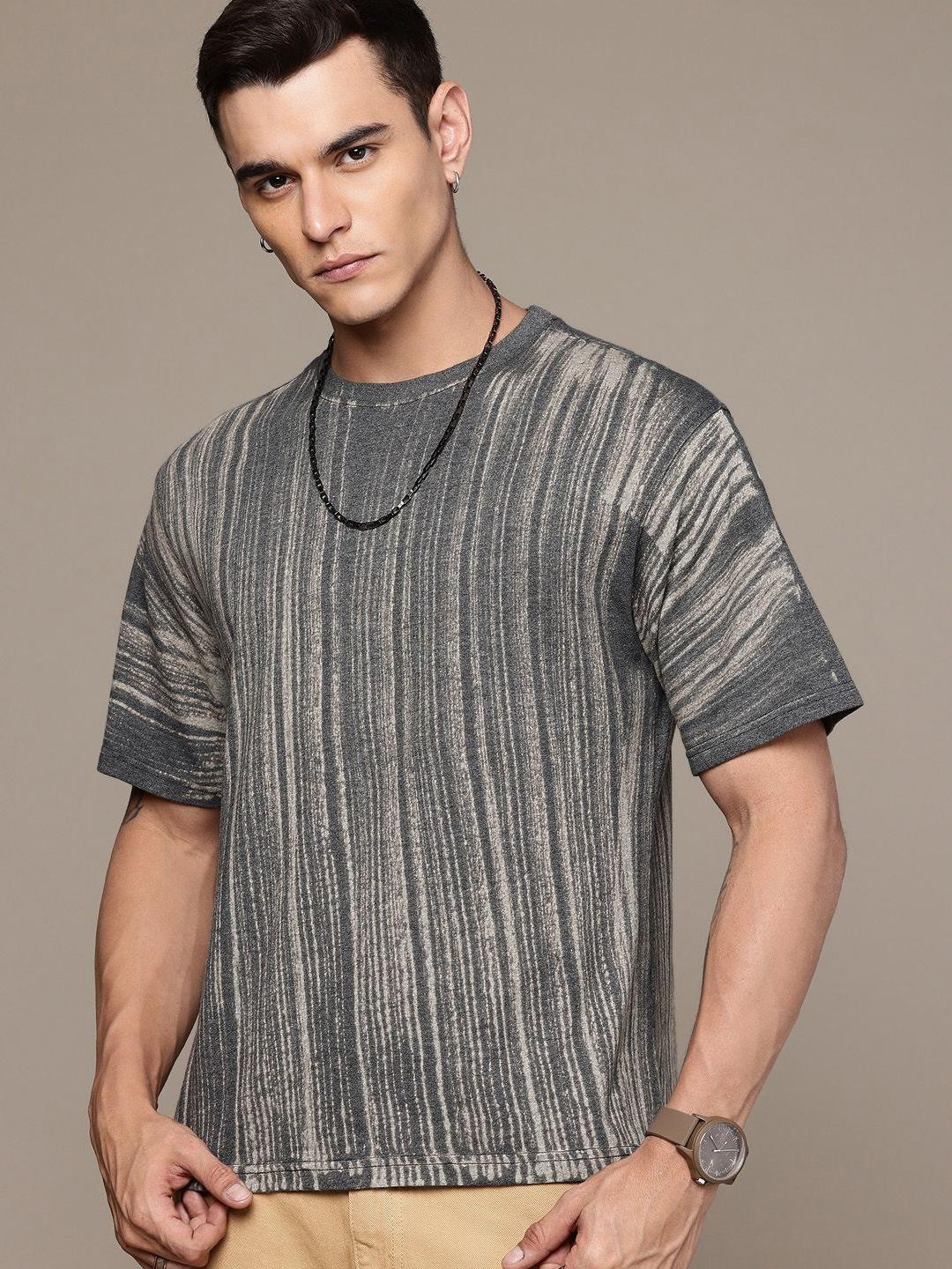 Moda Rapido Washed Effect Tie & Dyed Drop-Shoulder Sleeves Oversized F
