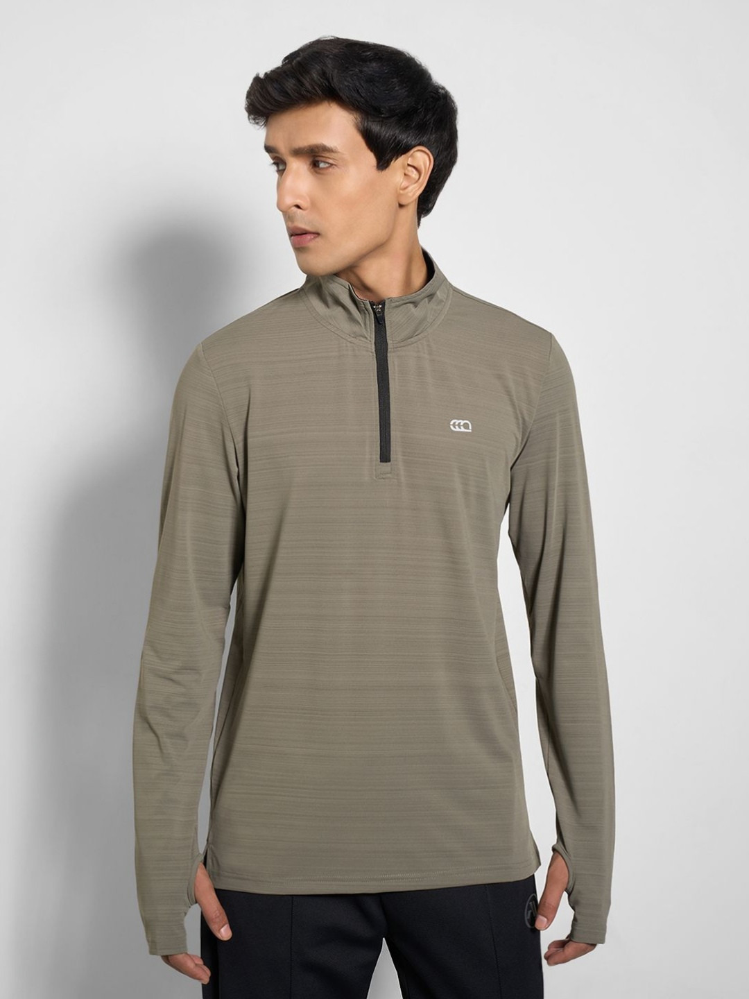 Ajile by Pantaloons Solid print High neck Long sleeves Polyester Regular fit T-shirts