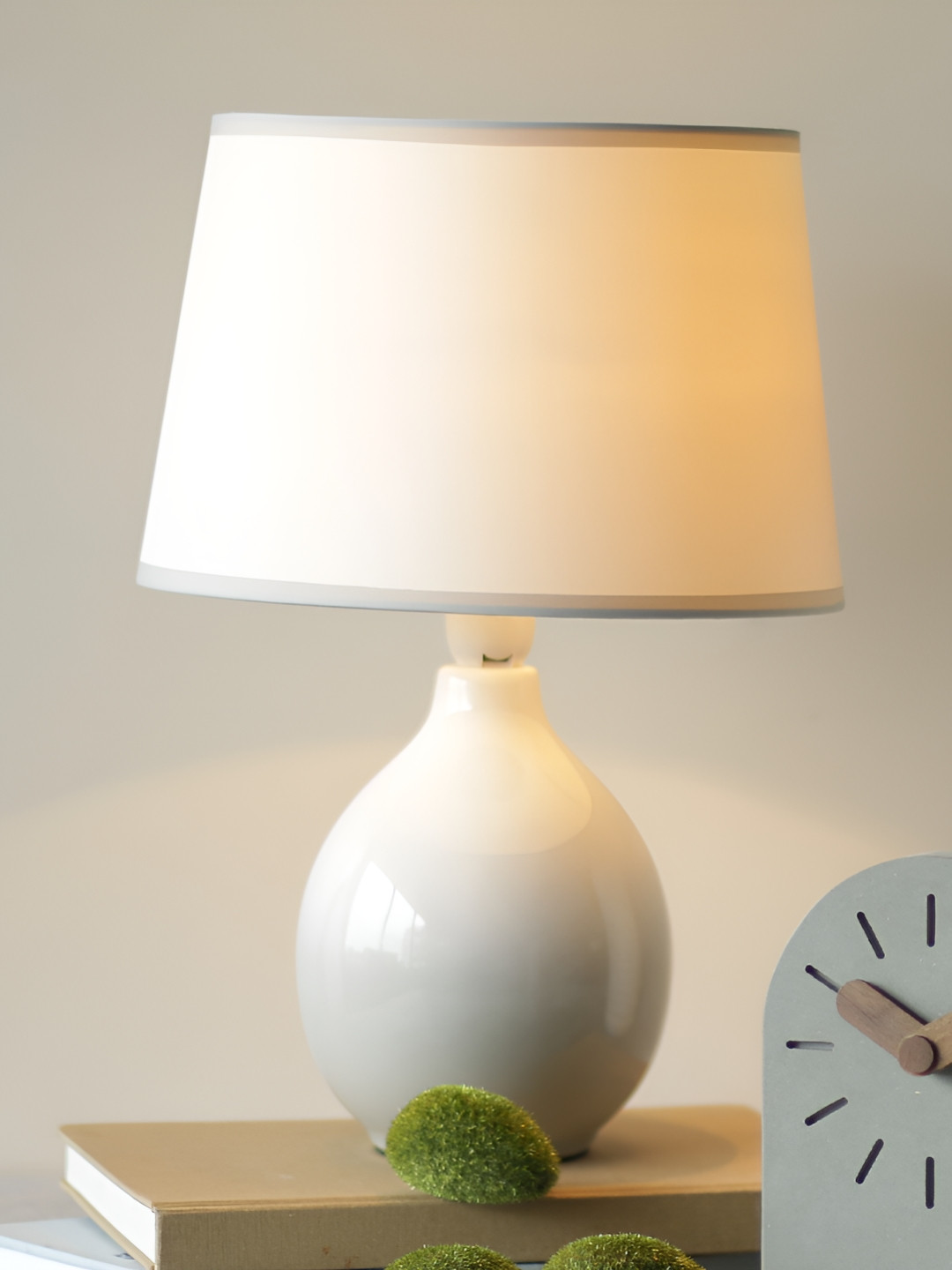 WAABI - SAABI Off White Porcelain Frustum Shaped Table Lamp