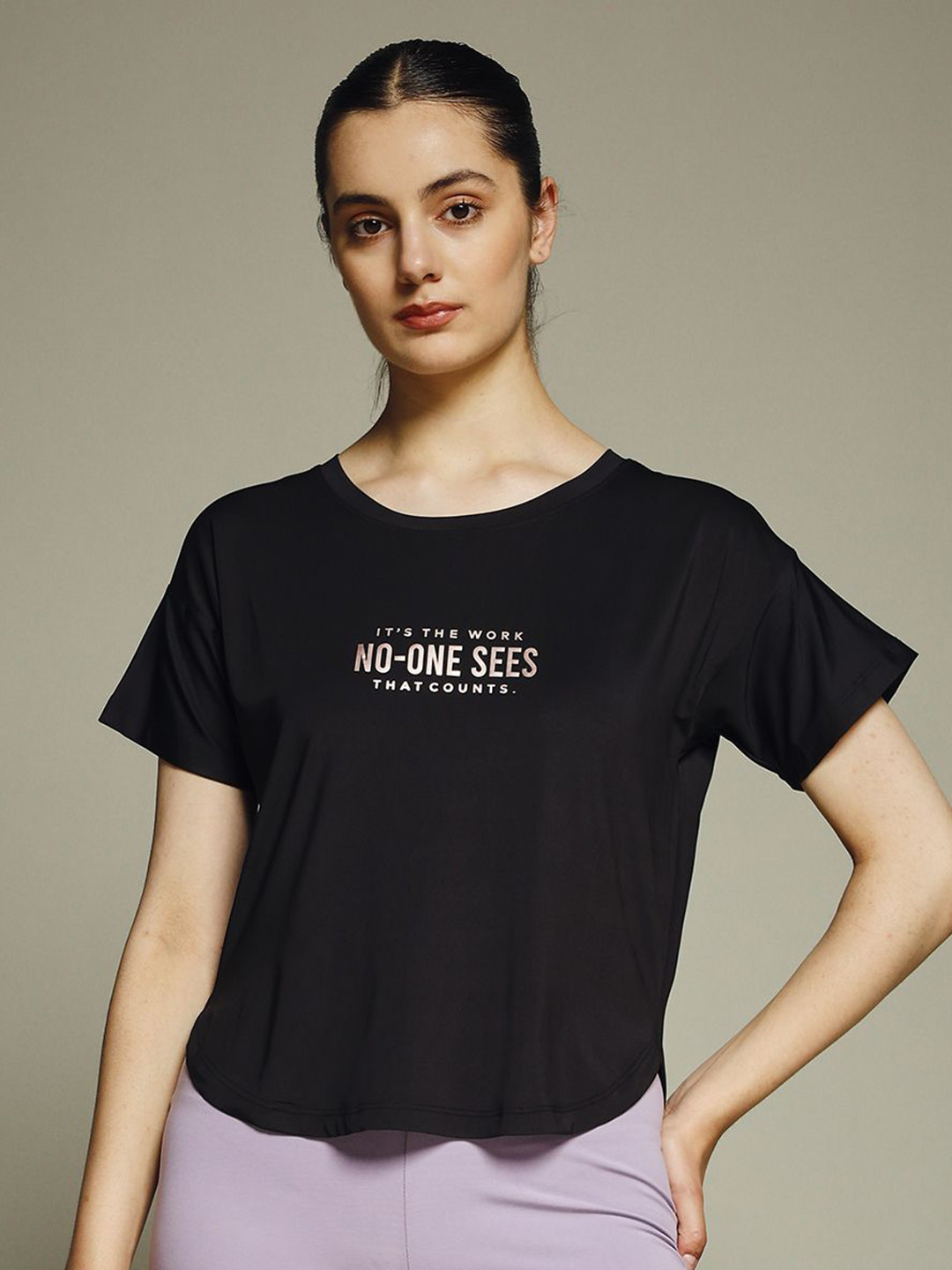 MKH Typography Printed Round Neck Short Sleeve Dri-FIT Relaxed Fit T-shirt
