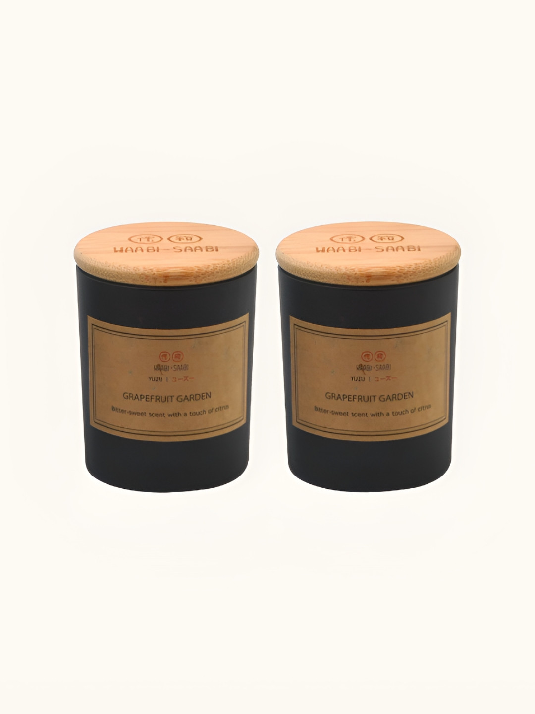 WAABI - SAABI 2Pcs Scented 1 Wick Grapefruit Garden Solid Geometric Regular Jar Candles