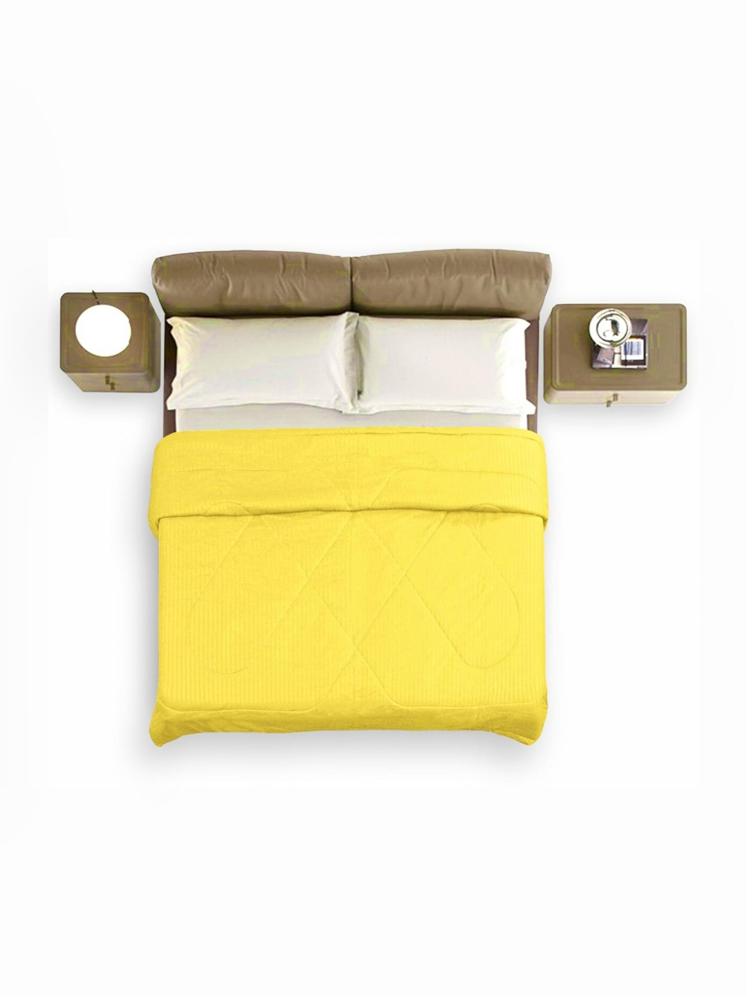 IVAZA Yellow Printed Microfiber 233 GSM Double Bed Comforter