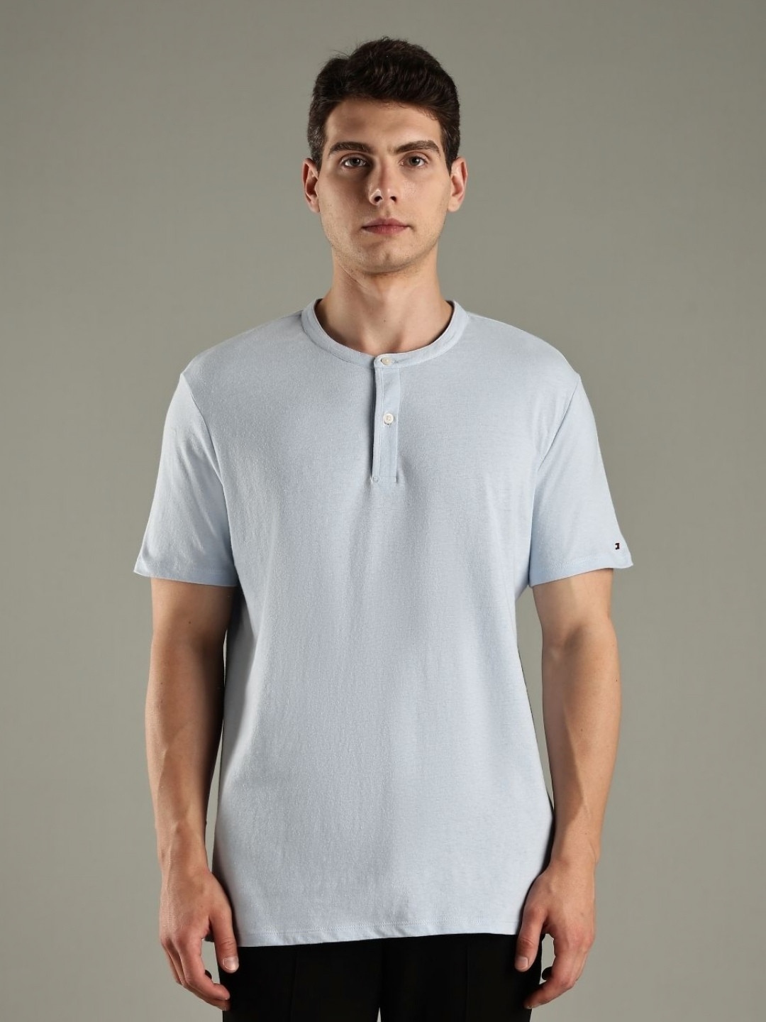Tommy Hilfiger U S Henley Neck Pure Cotton T-Shirt