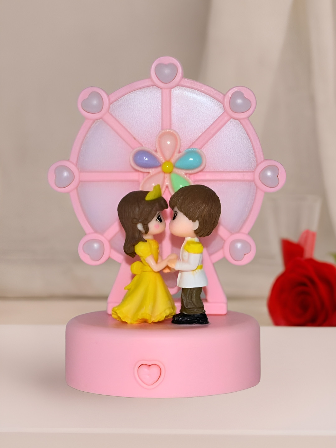 CraftVatika Pink Plastic Natural Living Room Small Showpiece - 5.5 Inches