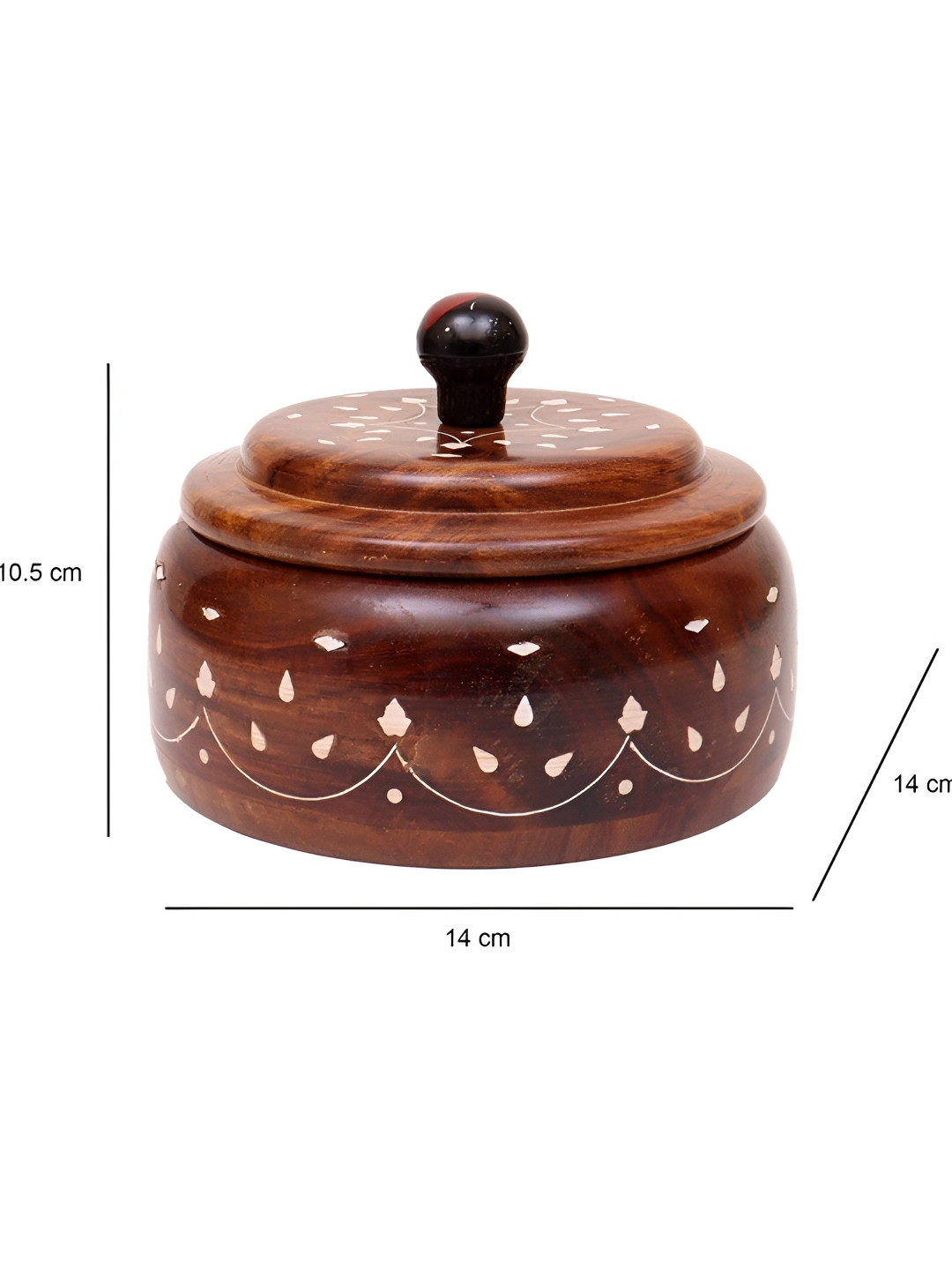EXIM DECOR Brown Multi-Utility Round Wooden Box