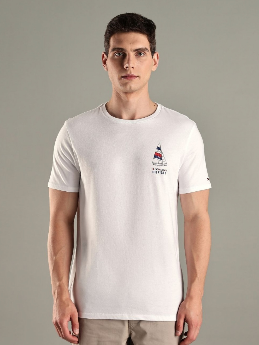 Tommy Hilfiger U.S Graphic Printed Round Neck Short Sleeves Cotton T-shirt