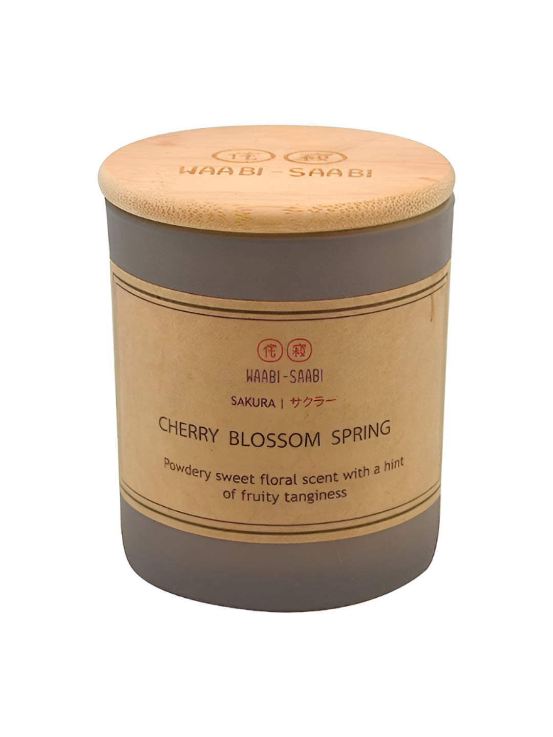WAABI - SAABI Scented 1 Wick Cherry Blossom Solid Geometric Regular Jar Candles