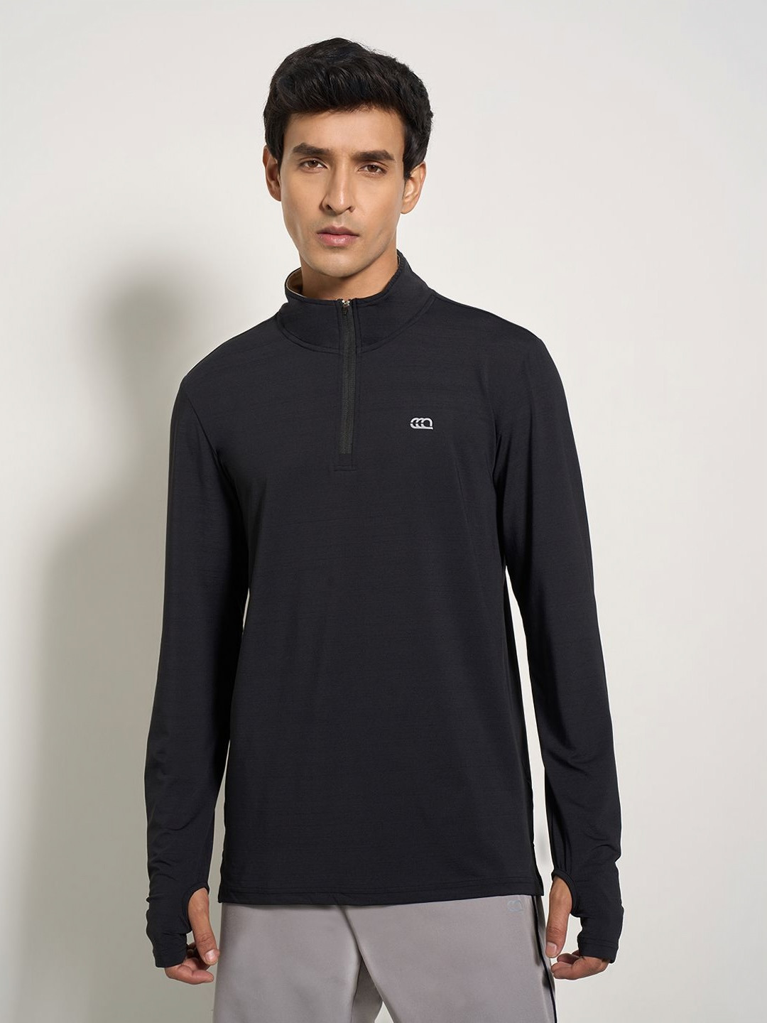 Ajile by Pantaloons Solid print High neck Long sleeves Polyester Regular fit T-shirts