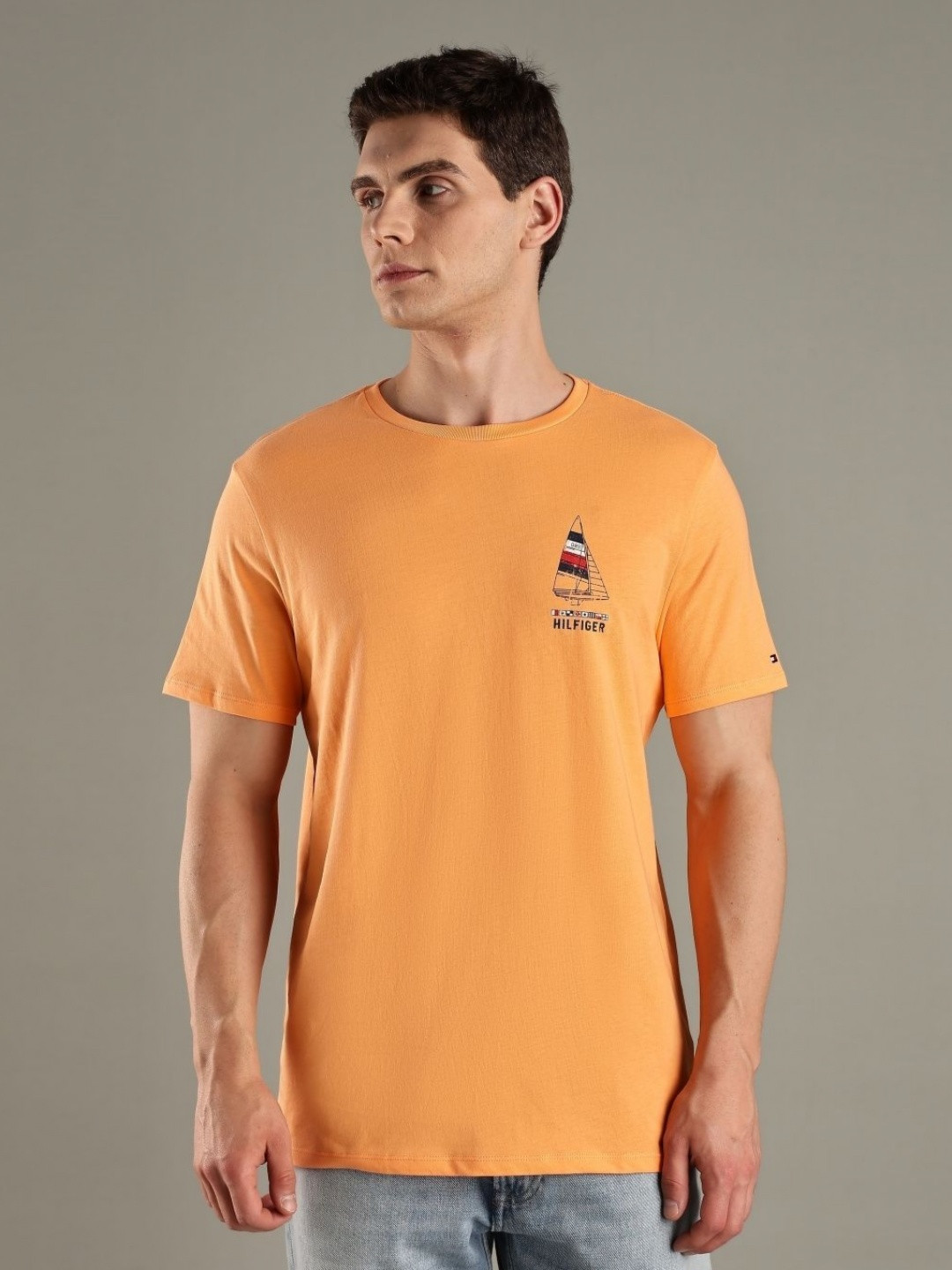 Tommy Hilfiger U.S Graphic Printed Round Neck Short Sleeves Cotton T-shirt