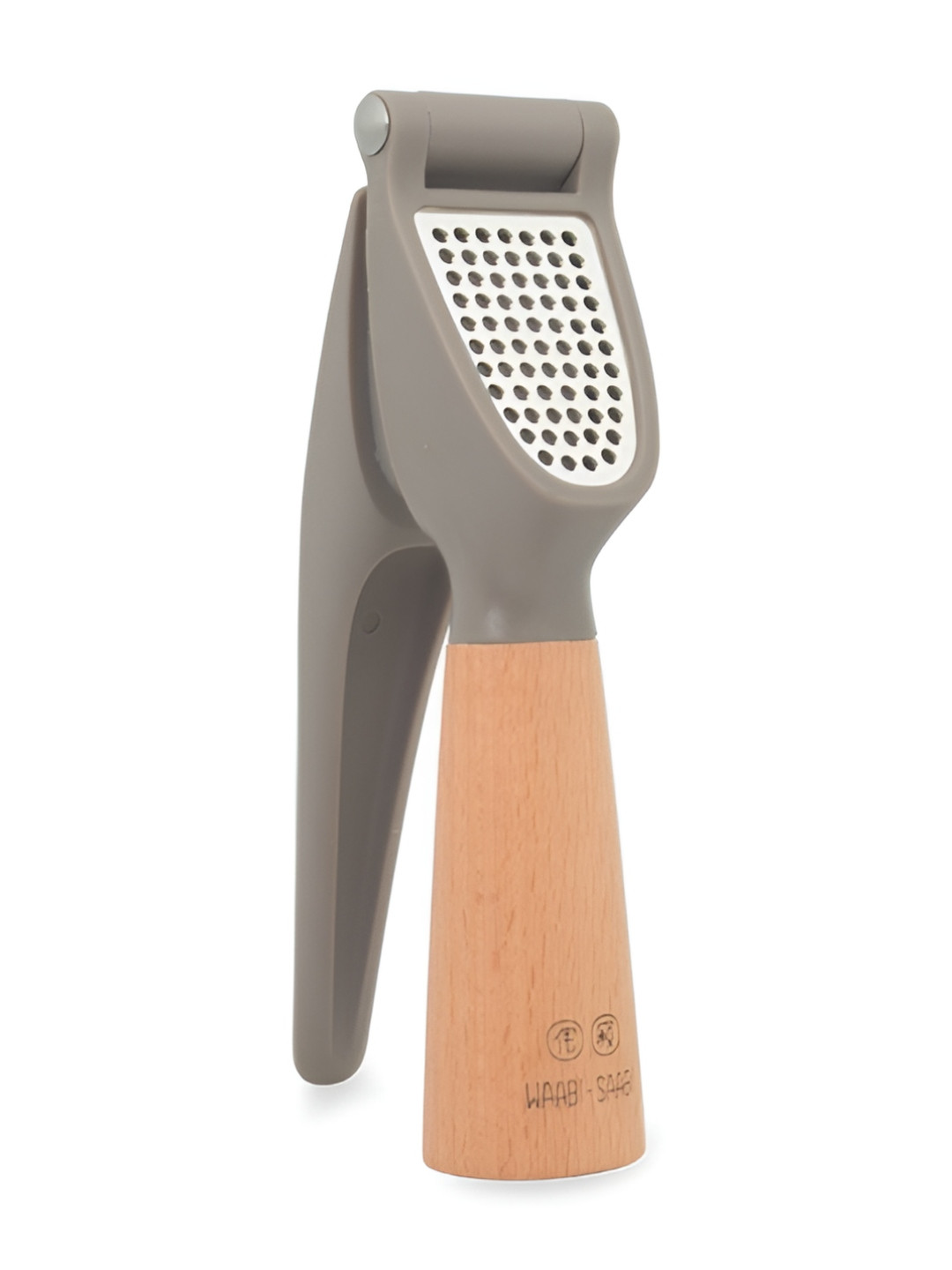 WAABI - SAABI Brown & Grey Textured Bamboo Garlic Press
