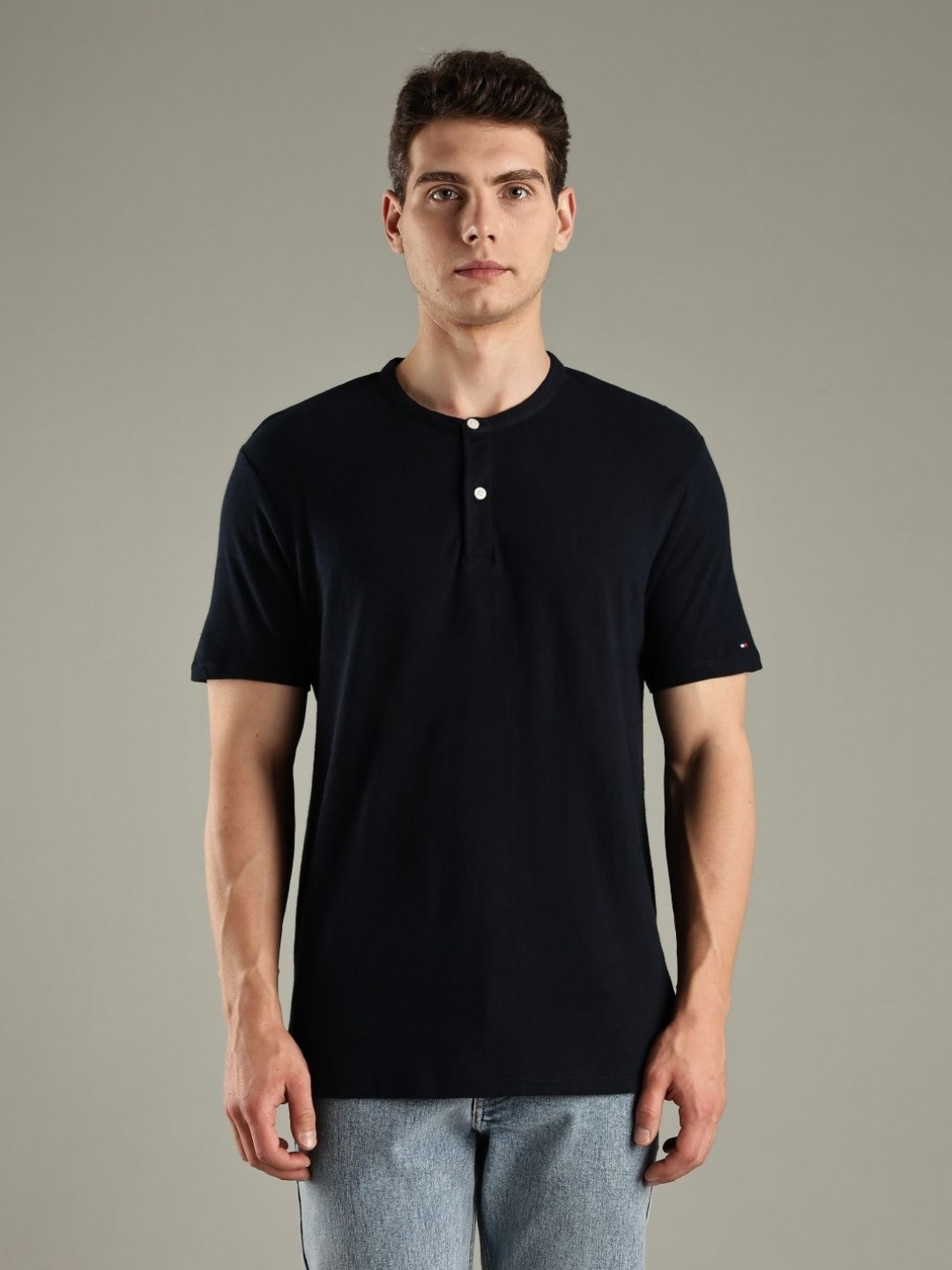 Tommy Hilfiger U S Henley Neck Pure Cotton T-Shirt