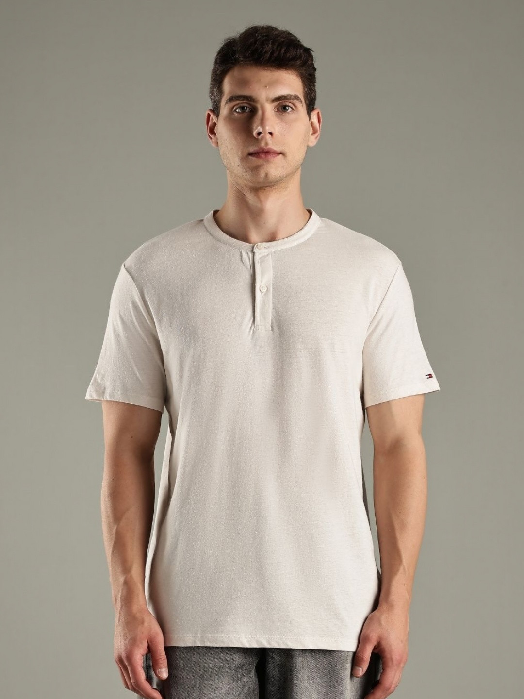 Tommy Hilfiger U S Henley Neck Pure Cotton T-Shirt
