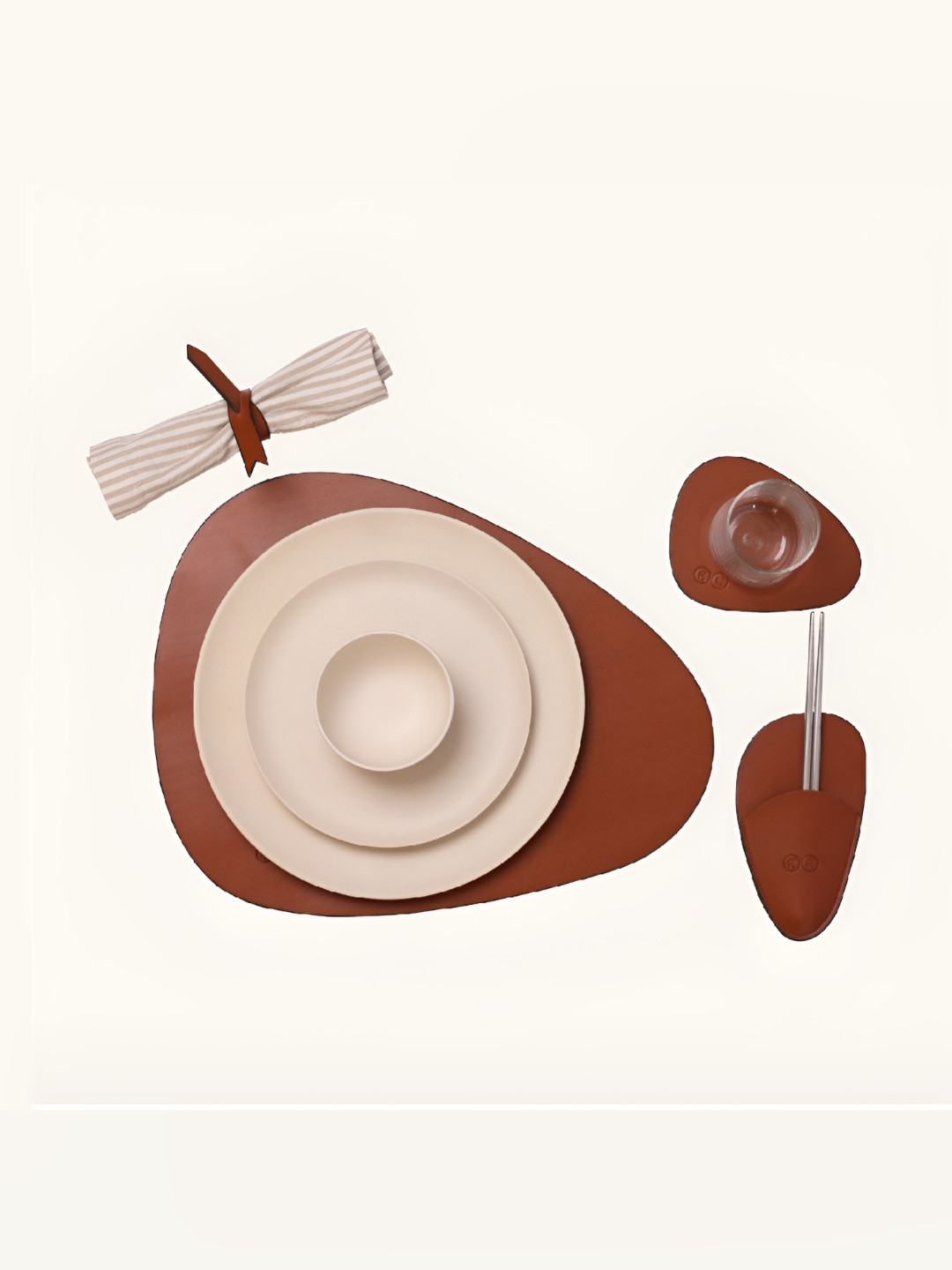 WAABI - SAABI Pack Of 2 Brown & Blue Table Placemats