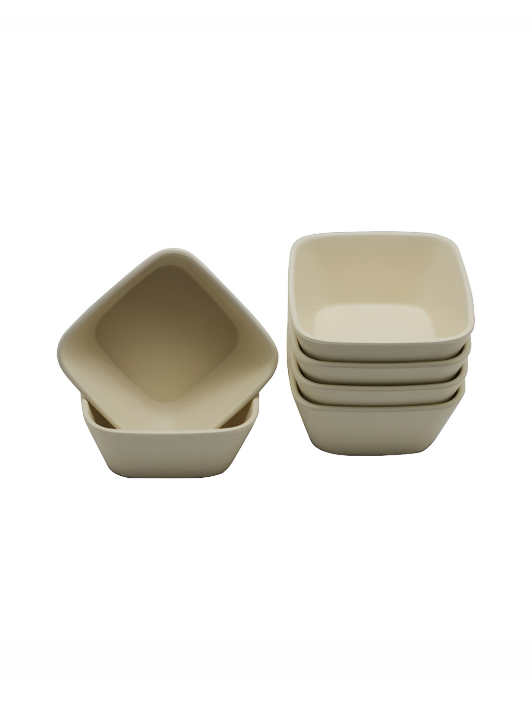 WAABI - SAABI Off White 6 Pieces Bamboo Square Dip Bowls