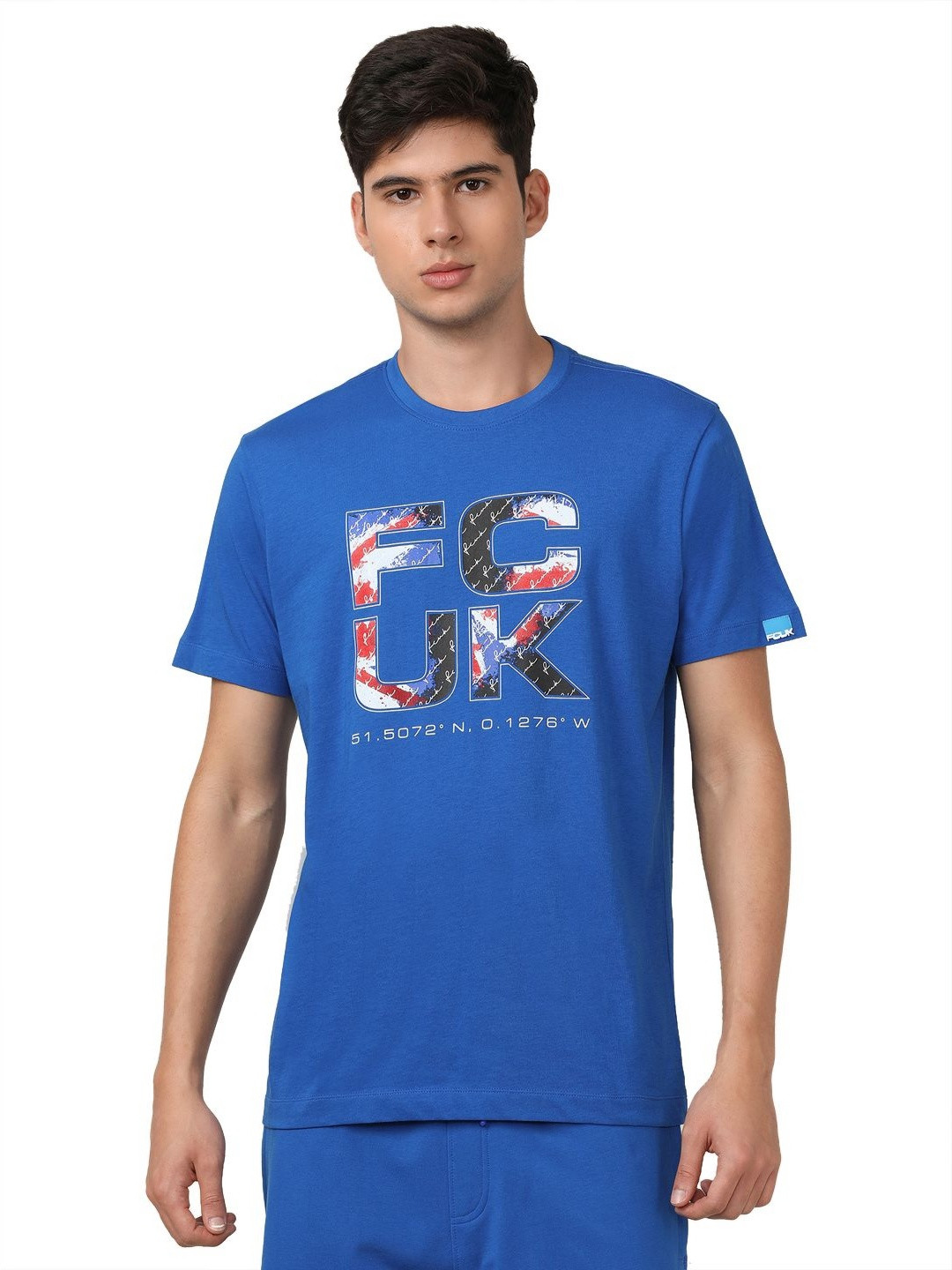 FCUK Typography Printed Short Sleeves Regular Fit T-shirt