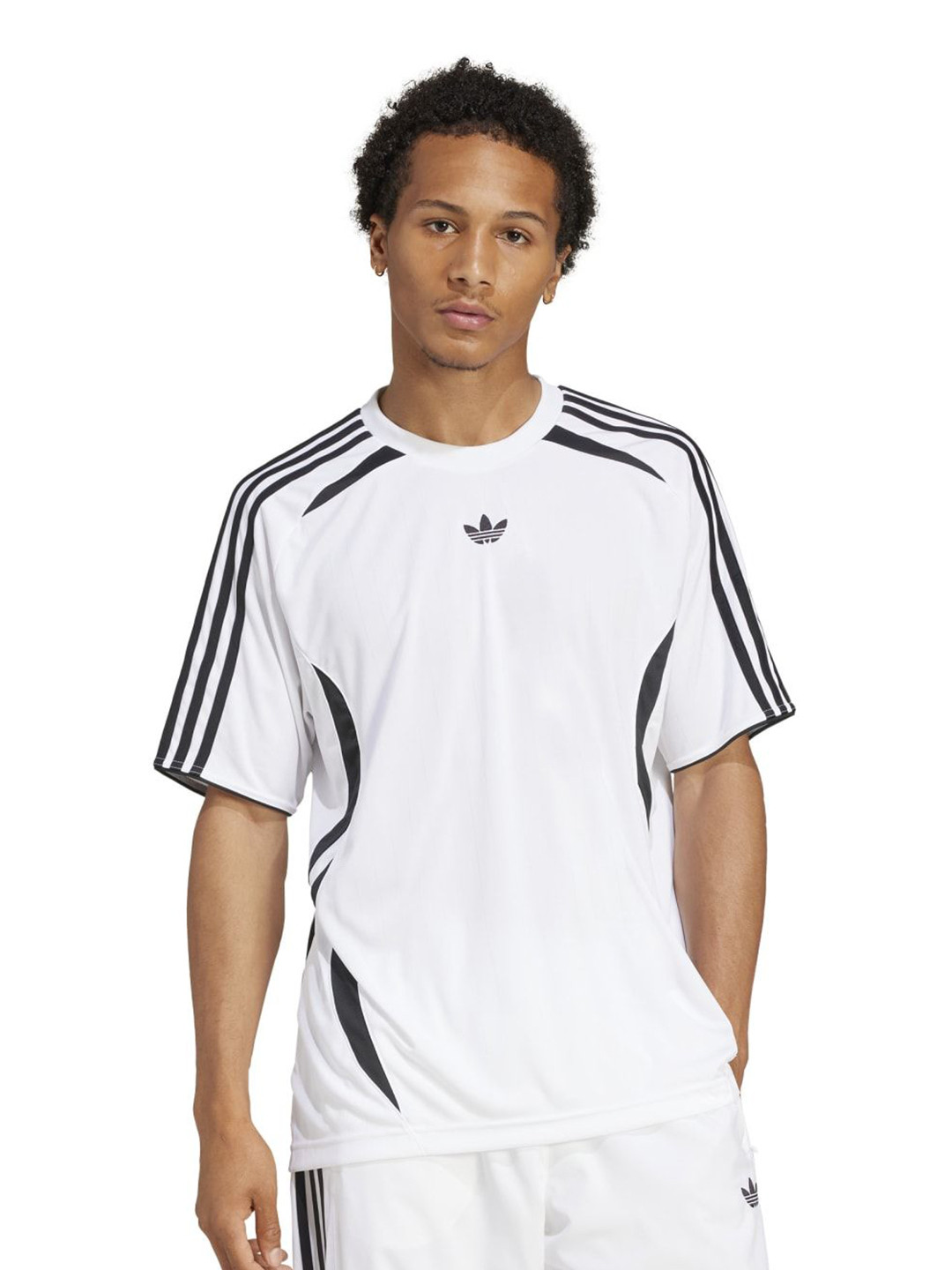 ADIDAS Originals Men Printed Polo Collar Raw Edge T-shirt