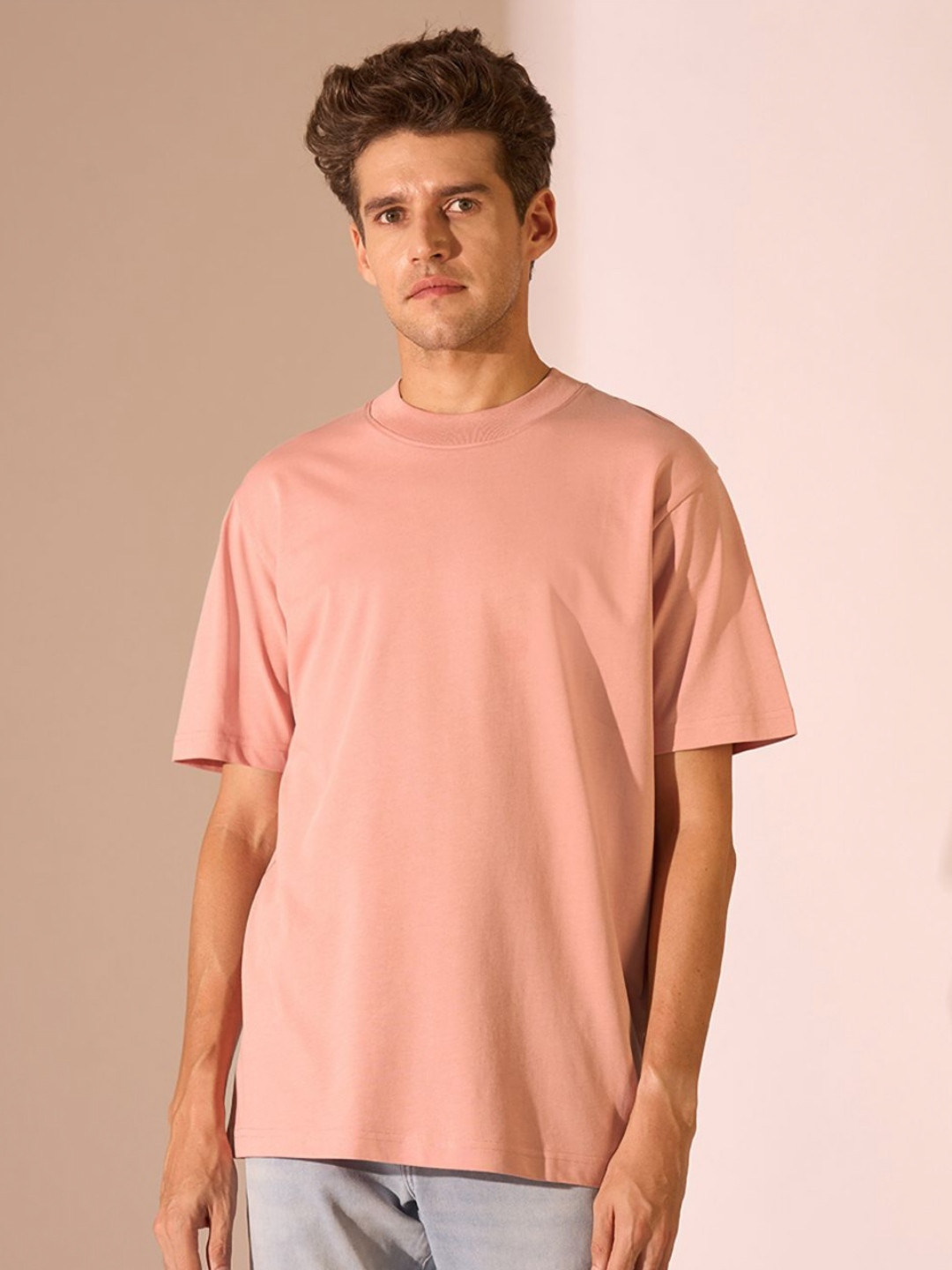 SELECTED Drop-Shoulder Sleeves Pure Cotton Casual T-shirt