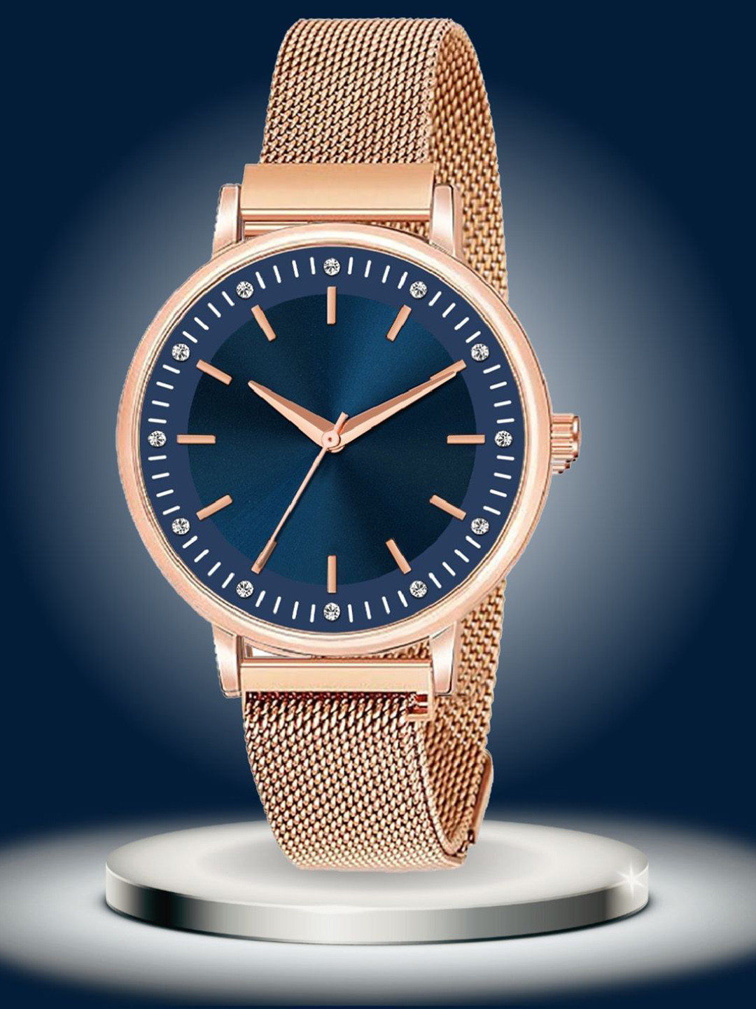 ON TIME OCTUS Women Embellished Dial & Reset Time Analogue Watch MAG OP-107-BLUE