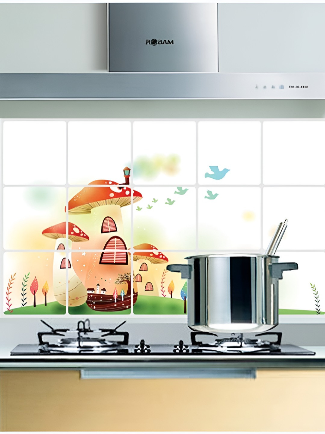 INDIAN ROYALS Red & Brown Printed Waterproof Heat Resistant Self Adhesive Wall Stickers