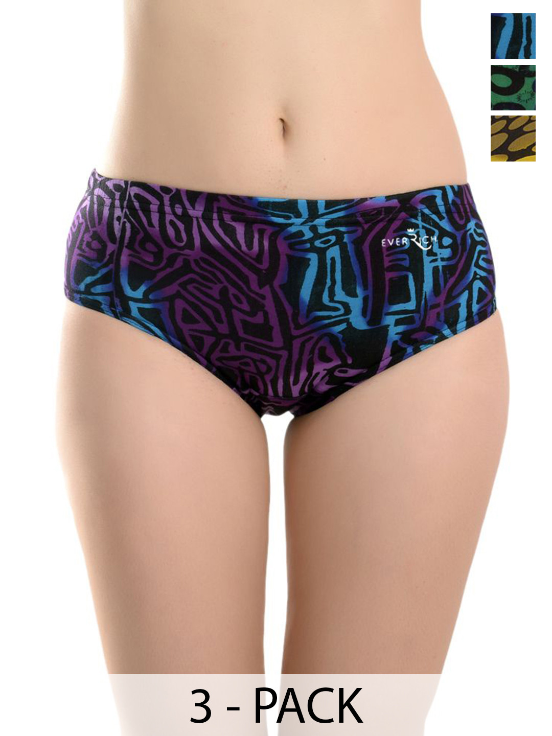 EverRich Pack Of 4 Printed Cotton Mid-Rise Hipster Briefs MY-ER-5STAR-PANTY-4PC