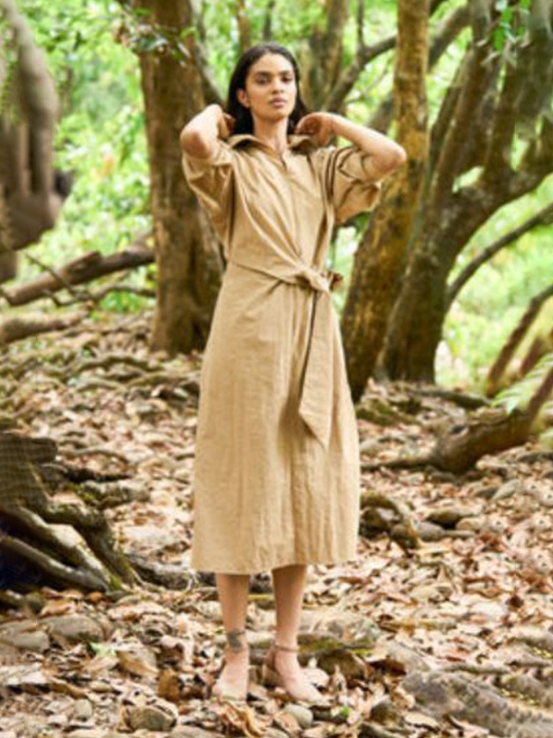 Dash and Dot Women Side Tie MidiDress