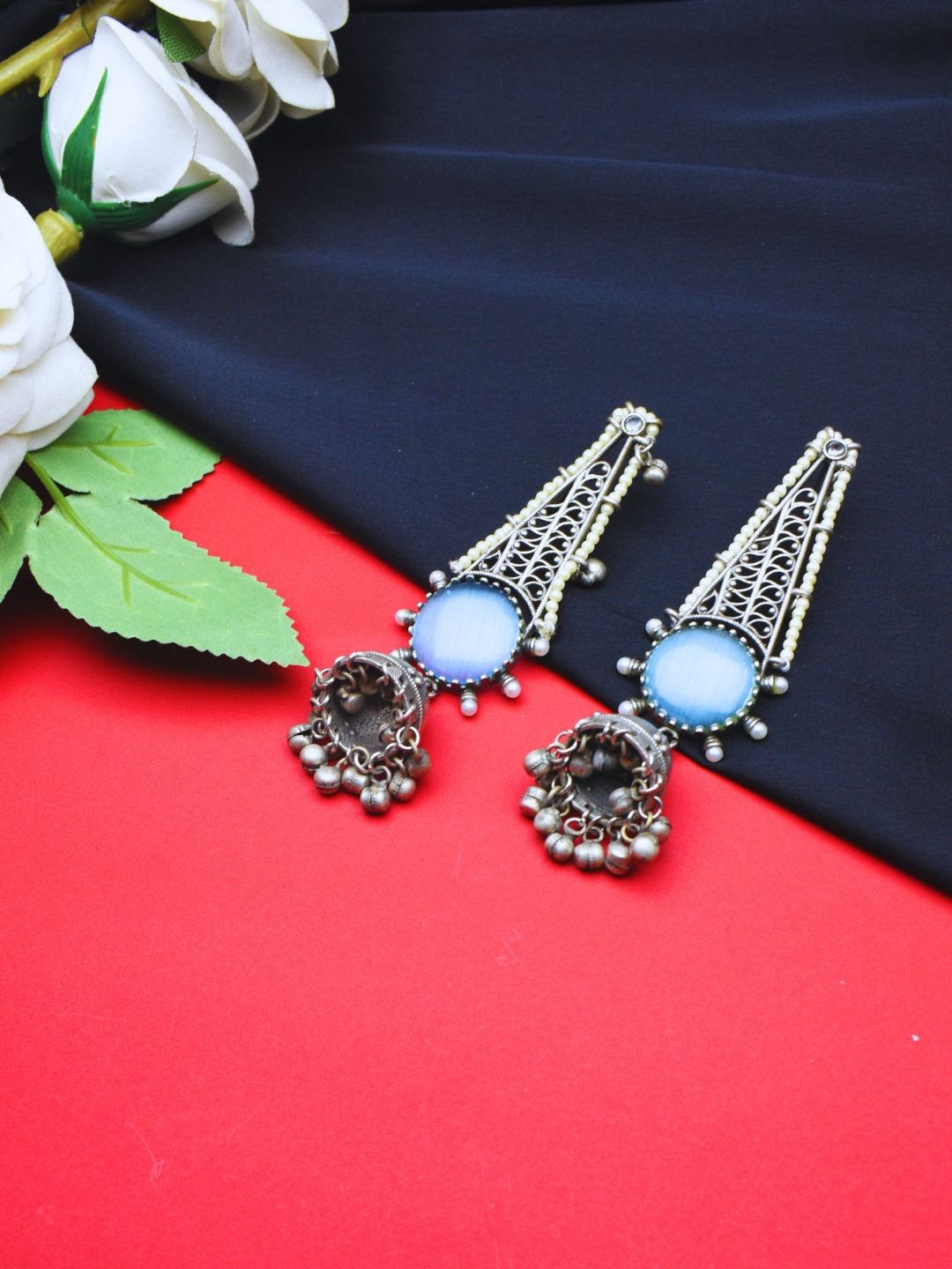 J & C Fashion Arena Women Classic Oxidised  Chandbalis Earrings