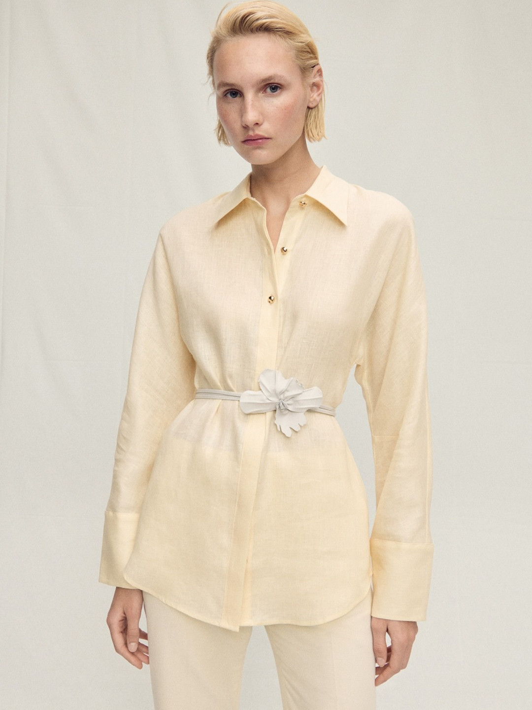 MANGO SELECTION Pure Linen Casual Shirt