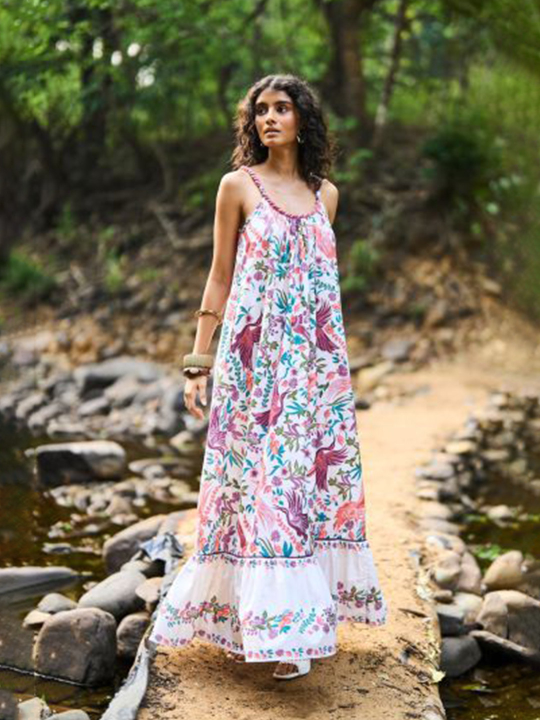 Dash and Dot A-Line Maxi Dress