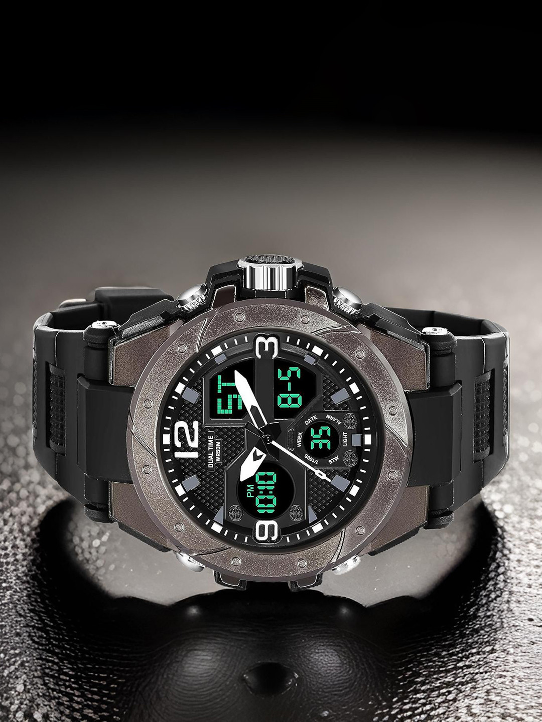 Otage Men Dial & Wrap Around Straps Analogue and Digital Chronograph Watch 9105-GunMetal