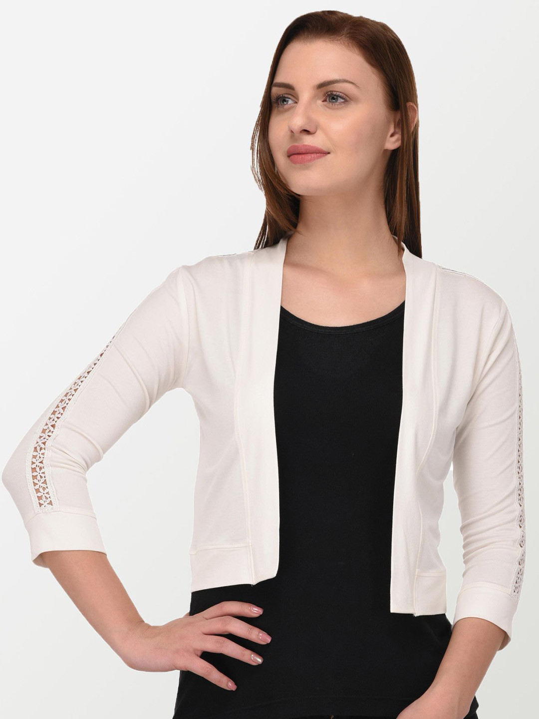 The Roadster Lifestyle Co Front Open Bolero Crop Shrug