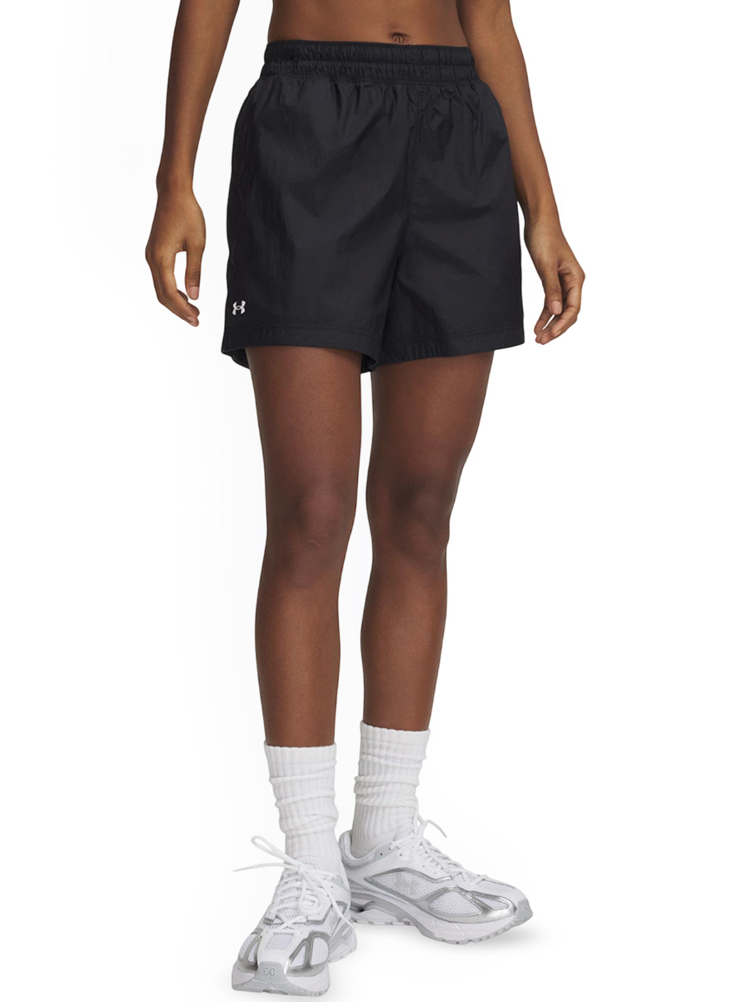 UNDER ARMOUR Women Solid Brand Logo Printed Relaxed Fit Sports Shorts Rival