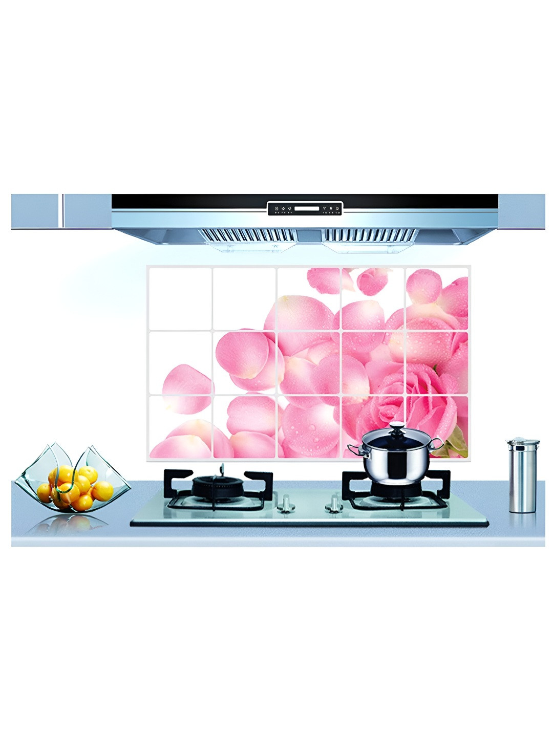 INDIAN ROYALS Pink Floaral Printed Self-Adhesive & Durable Wall Sticker
