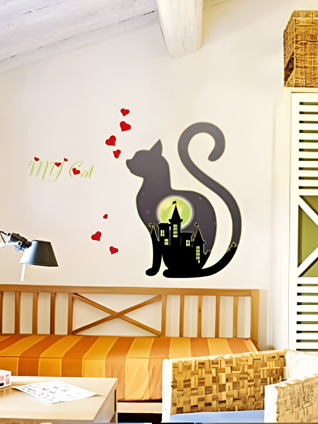 INDIAN ROYALS Red & Grey Animal Printed Self-Adhesive & Durable Wall Sticker