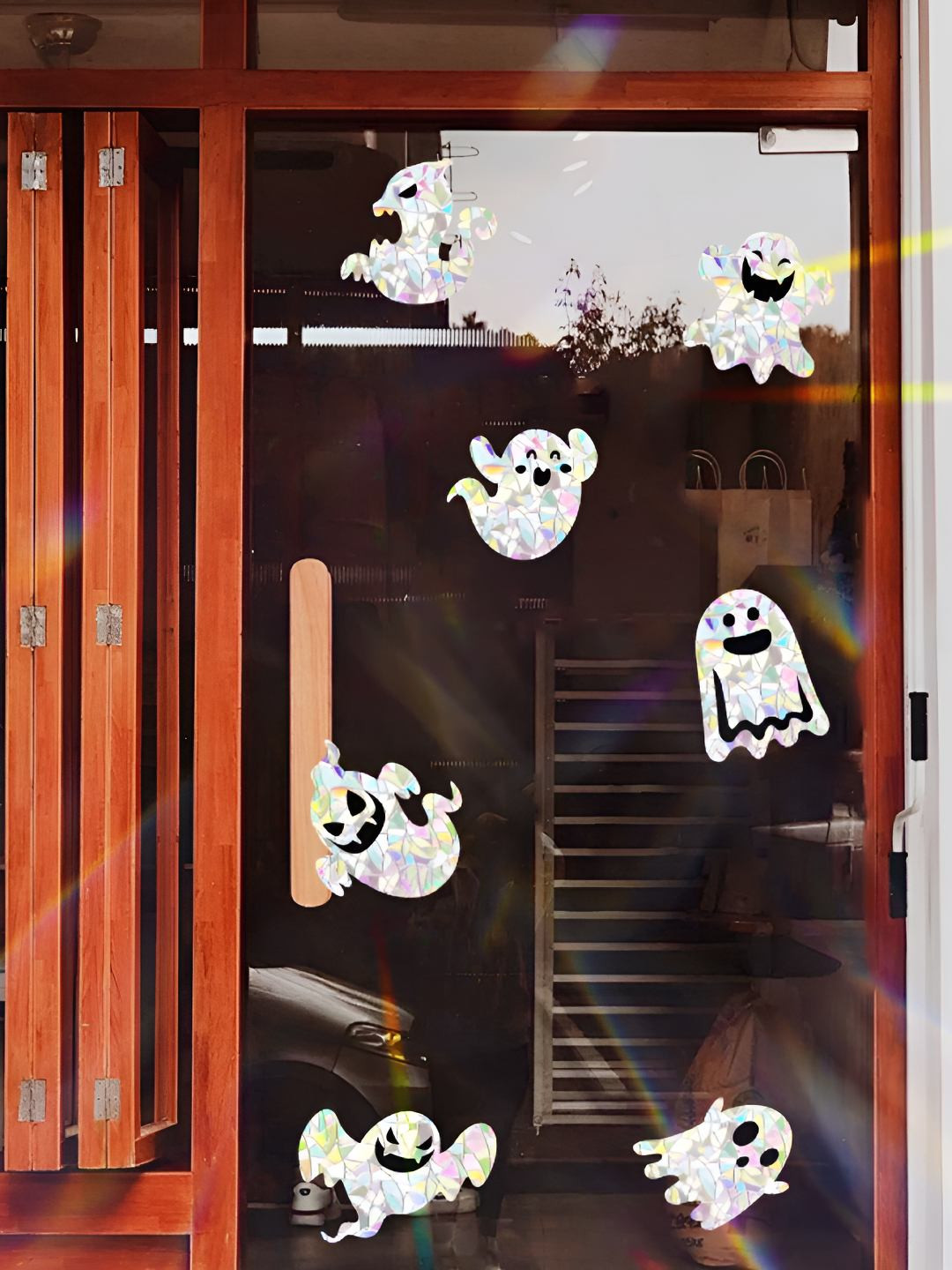 INDIAN ROYALS White & Black Ghost Electrostatic Glass Waterproof Wall Sticker