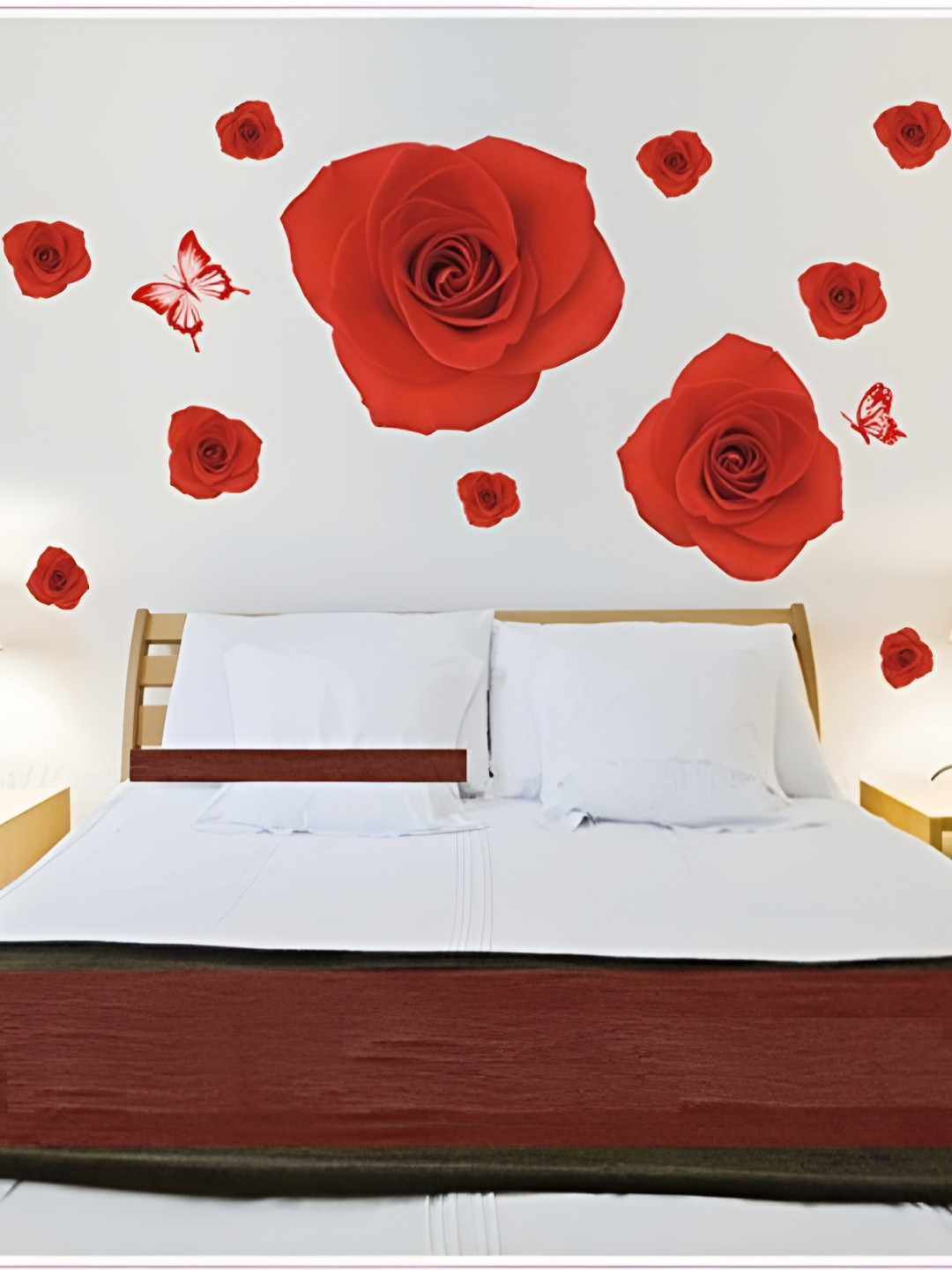 INDIAN ROYALS White & Red Printed Waterproof Heat Resistant Self Adhesive Wall Stickers