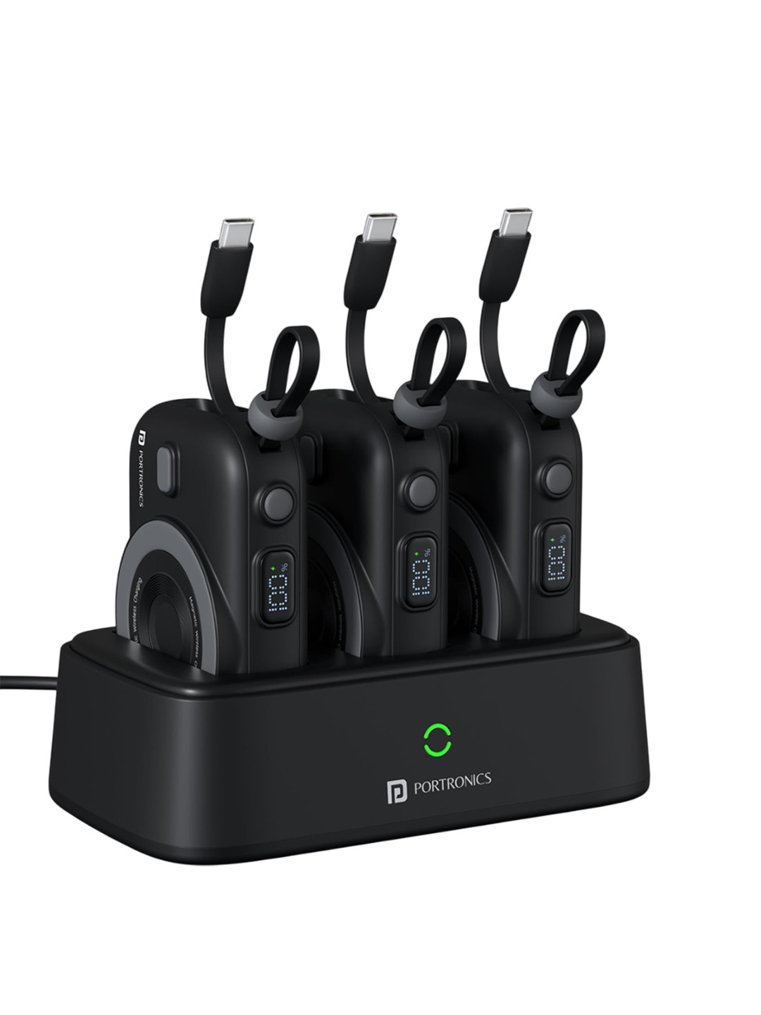 Portronics Power Shutter Home 3 x 10000mAh Fast Charging Wireless Powerbank