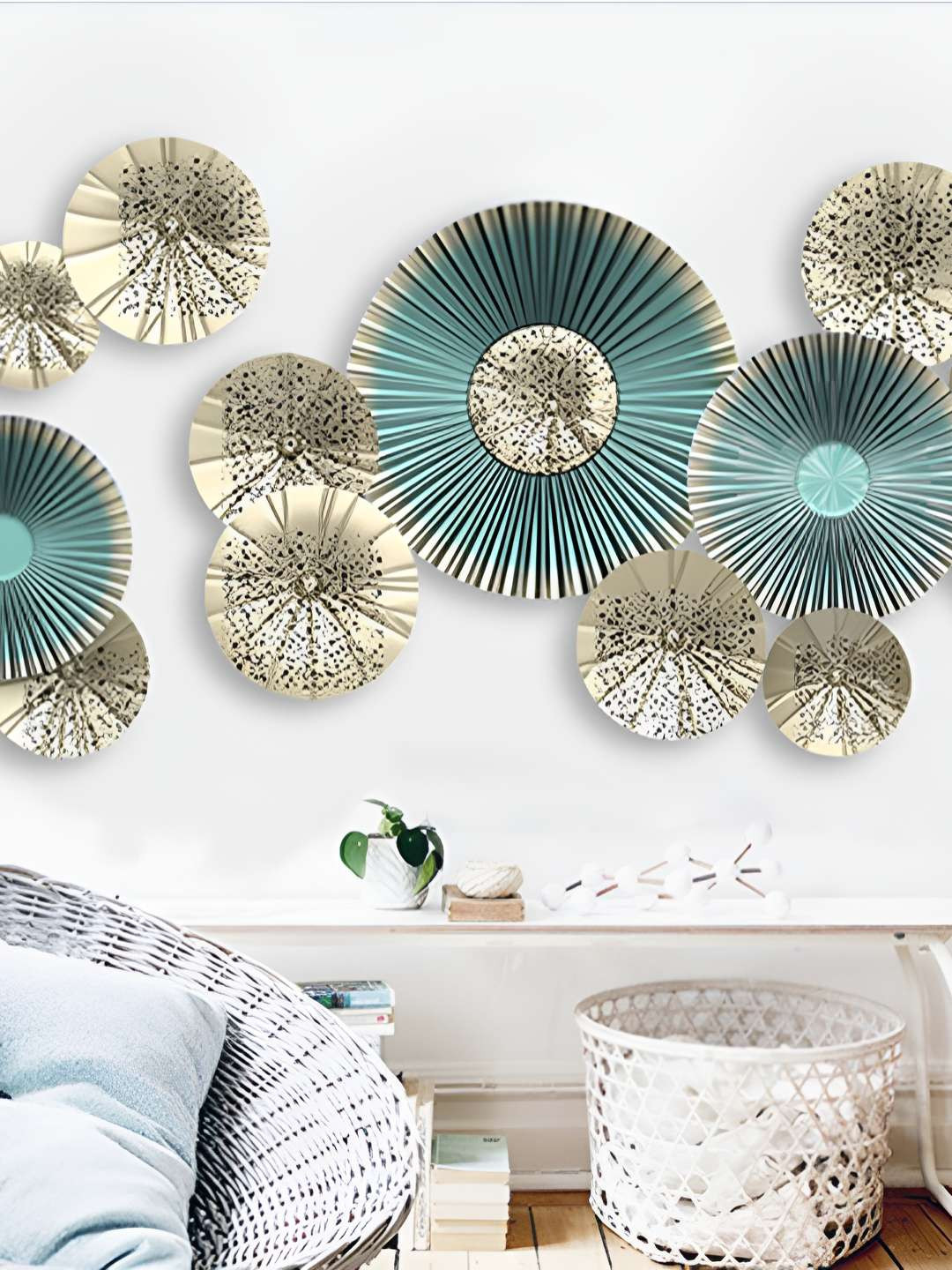 INDIAN ROYALS Blue Printed Waterproof Heat Resistant Self Adhesive Wall Stickers