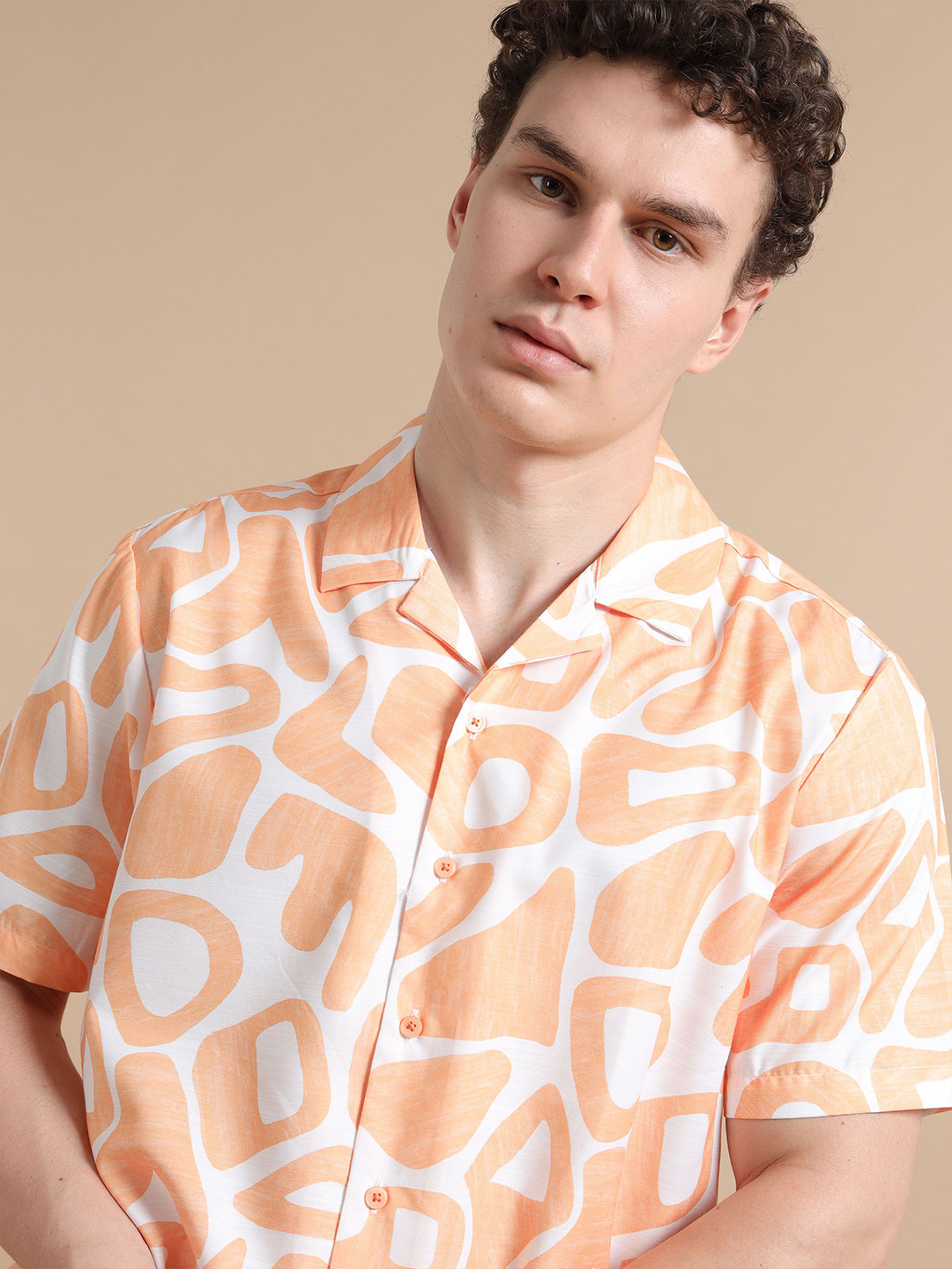 StitchX Men's Half Sleeve Abstract Printed Shirt