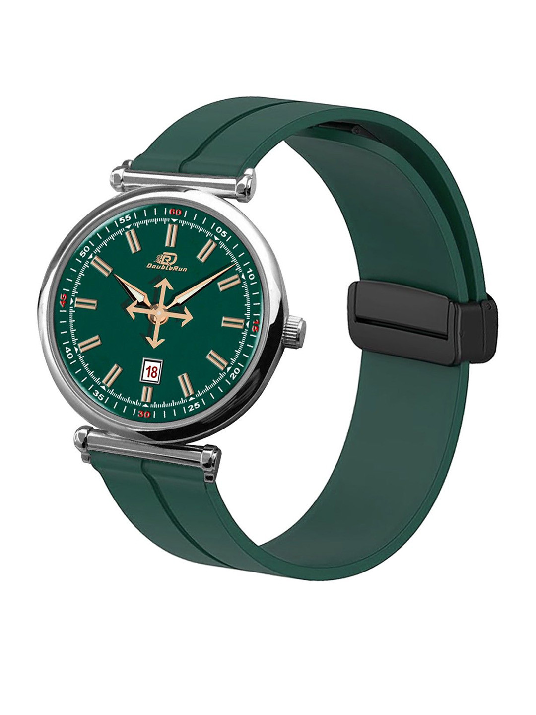 DOUBLERUN Unisex Megnetic Strap Analogue Multi Function Watch H05N27022