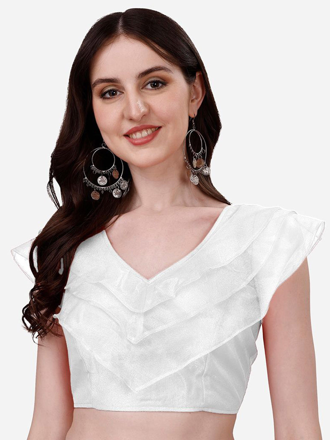 HERE&NOW Ruffle Sleeves Saree Blouse